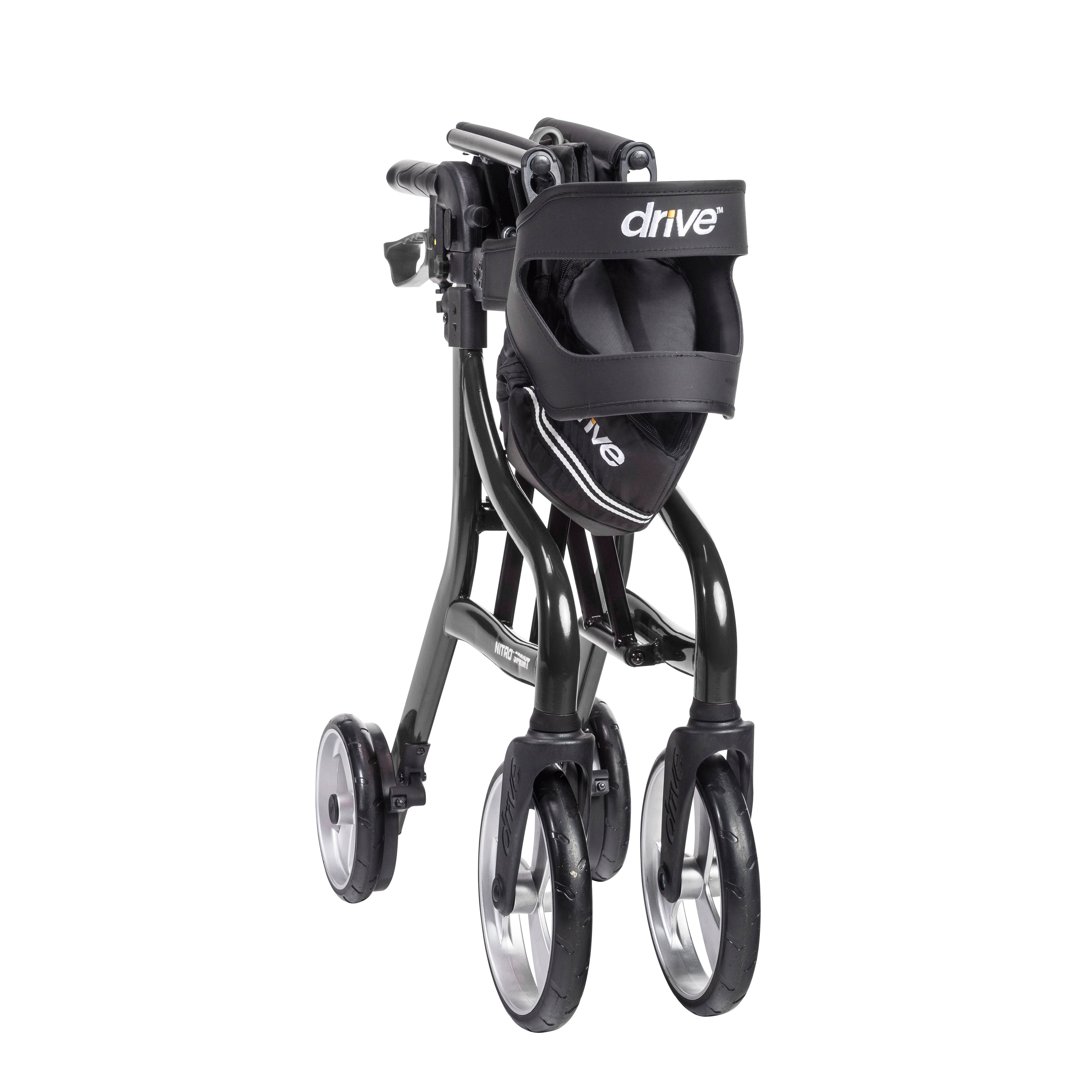 Drive Medical Nitro Sprint Rollator Rolling Walker, Hemi Height