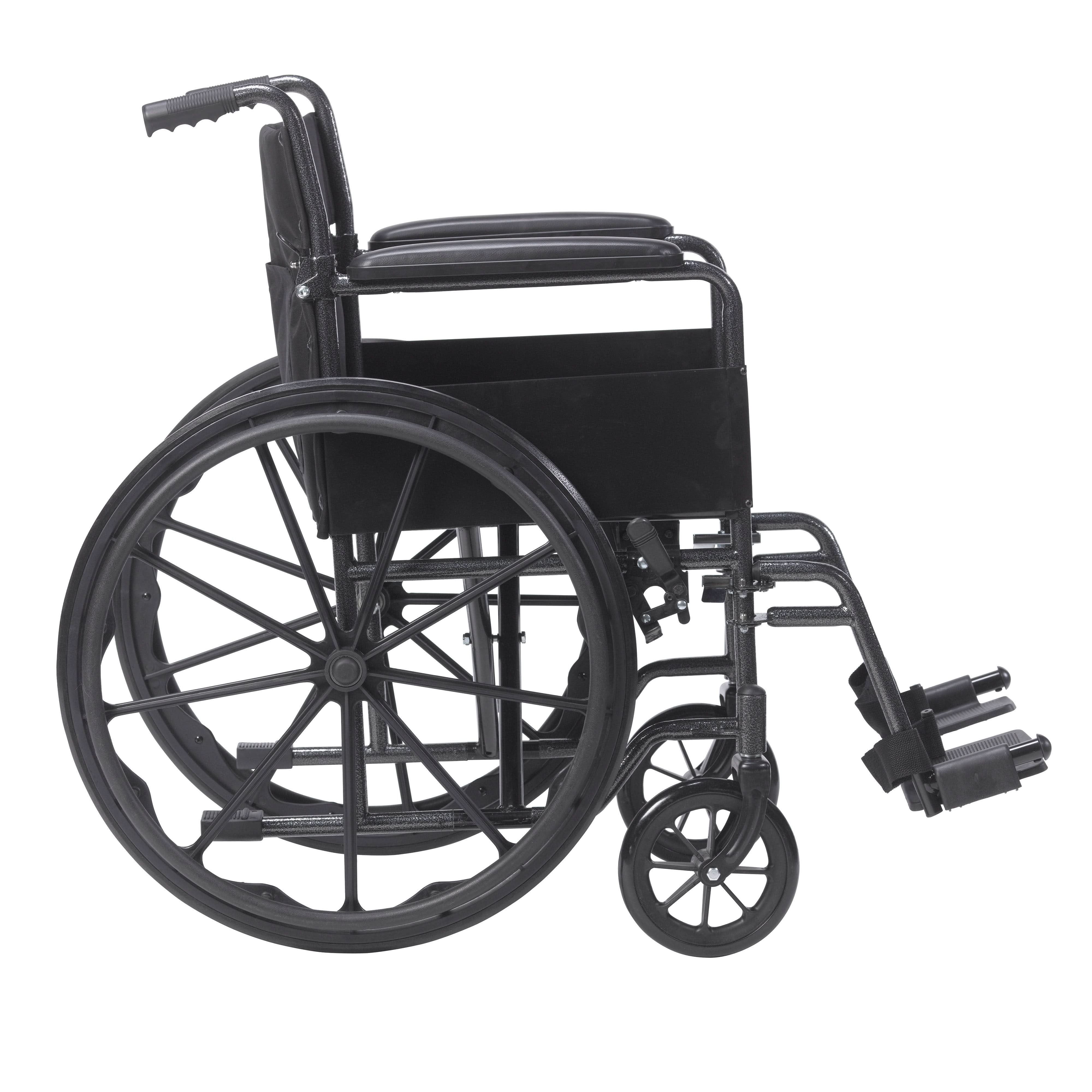Drive Medical Silver Sport 1 Wheelchair with Full Arms and Swing away Removable Footrest