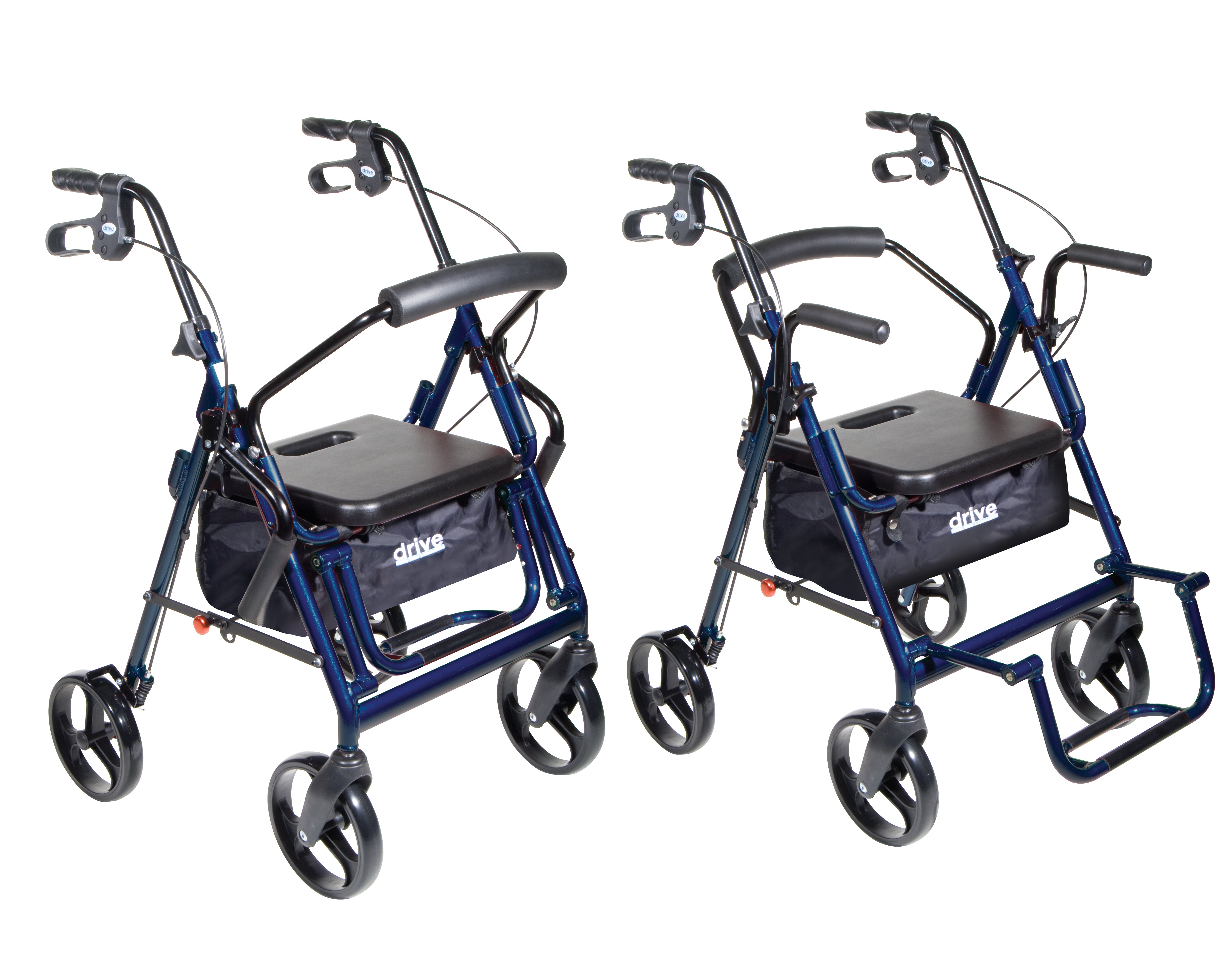 Drive Medical Duet Dual Function Transport Wheelchair Rollator Rolling Walker