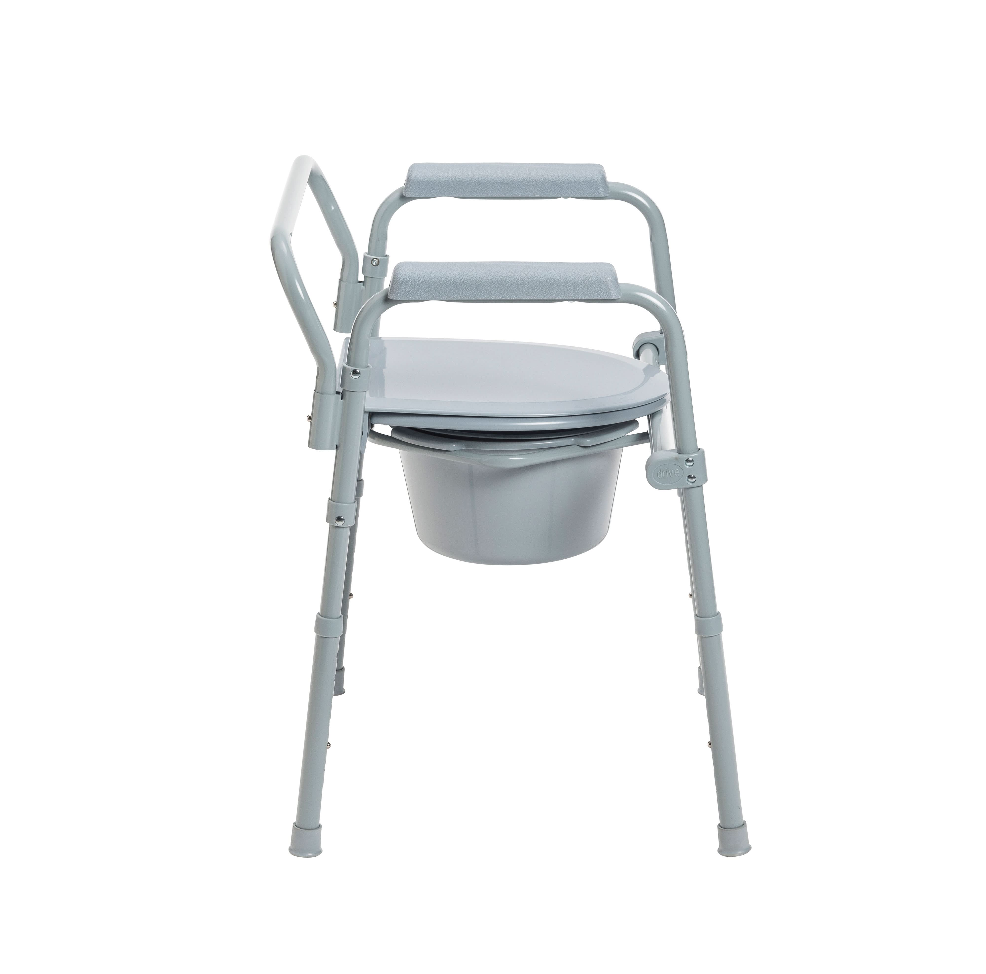 Drive Medical Steel Folding Deep Seat Bedside Commode