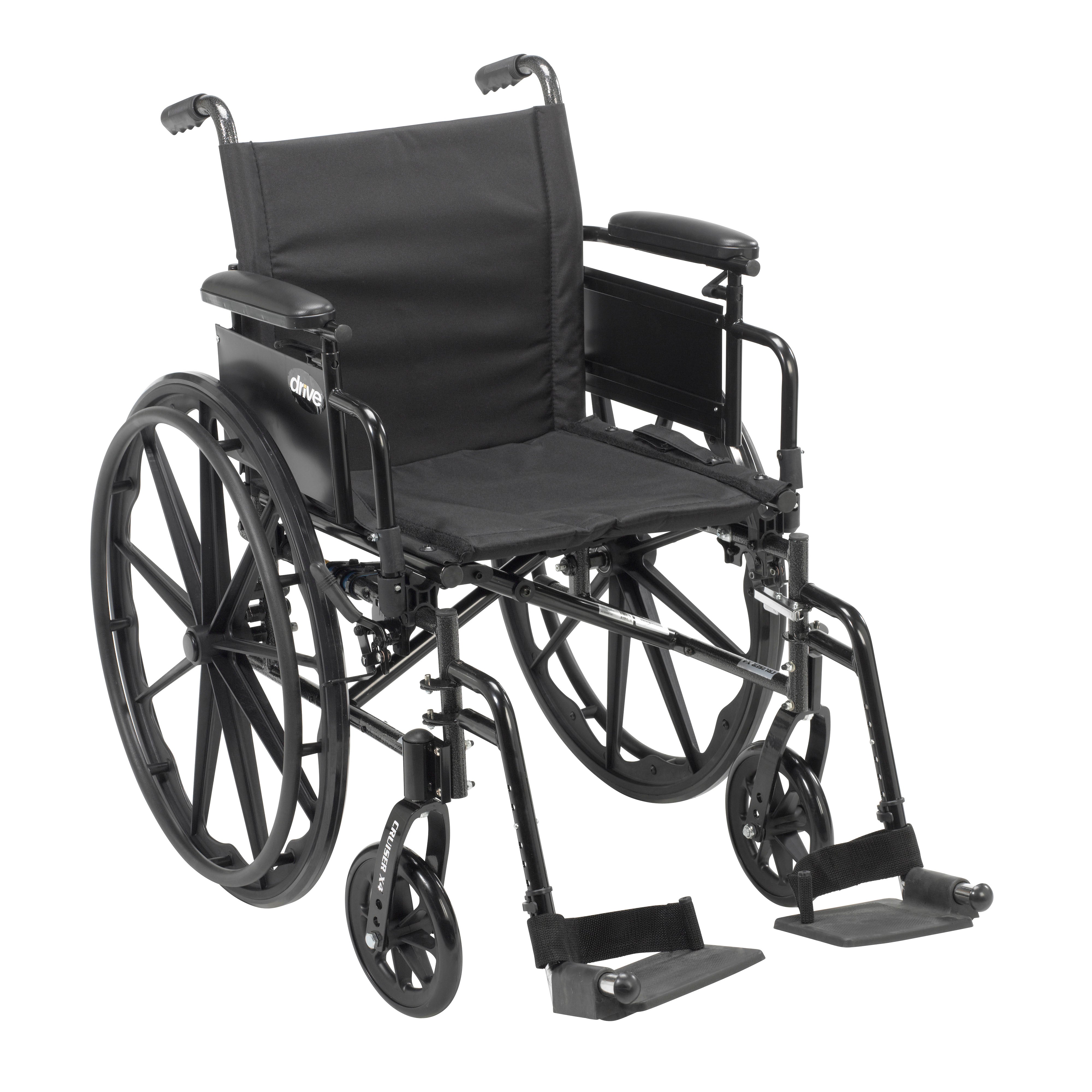 Drive Medical Cruiser X4 Lightweight Dual Axle Wheelchair with Adjustable Detatchable Arms