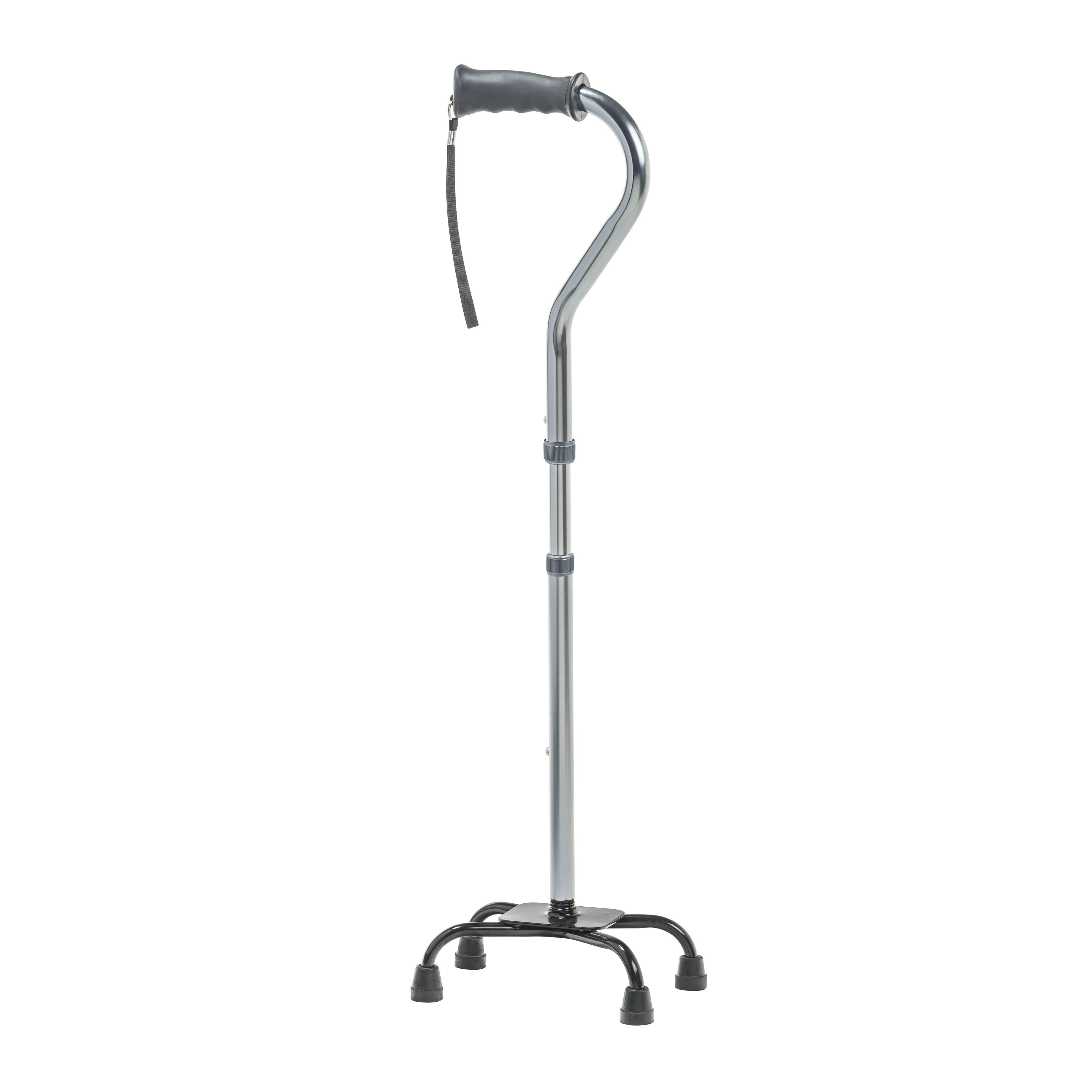Drive Medical Folding Quad Cane, Small Base, Charcoal