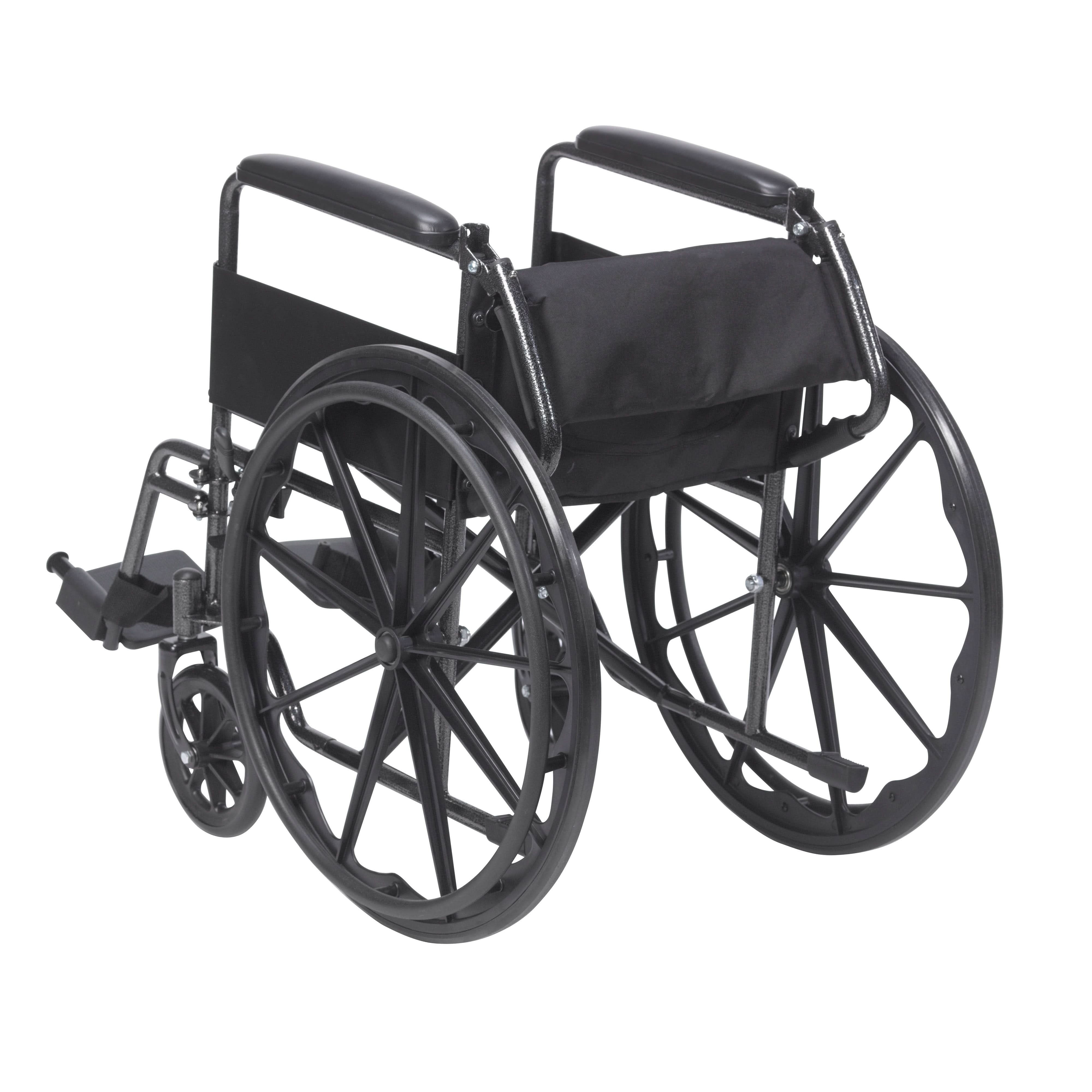 Drive Medical Silver Sport 1 Wheelchair with Full Arms and Swing away Removable Footrest