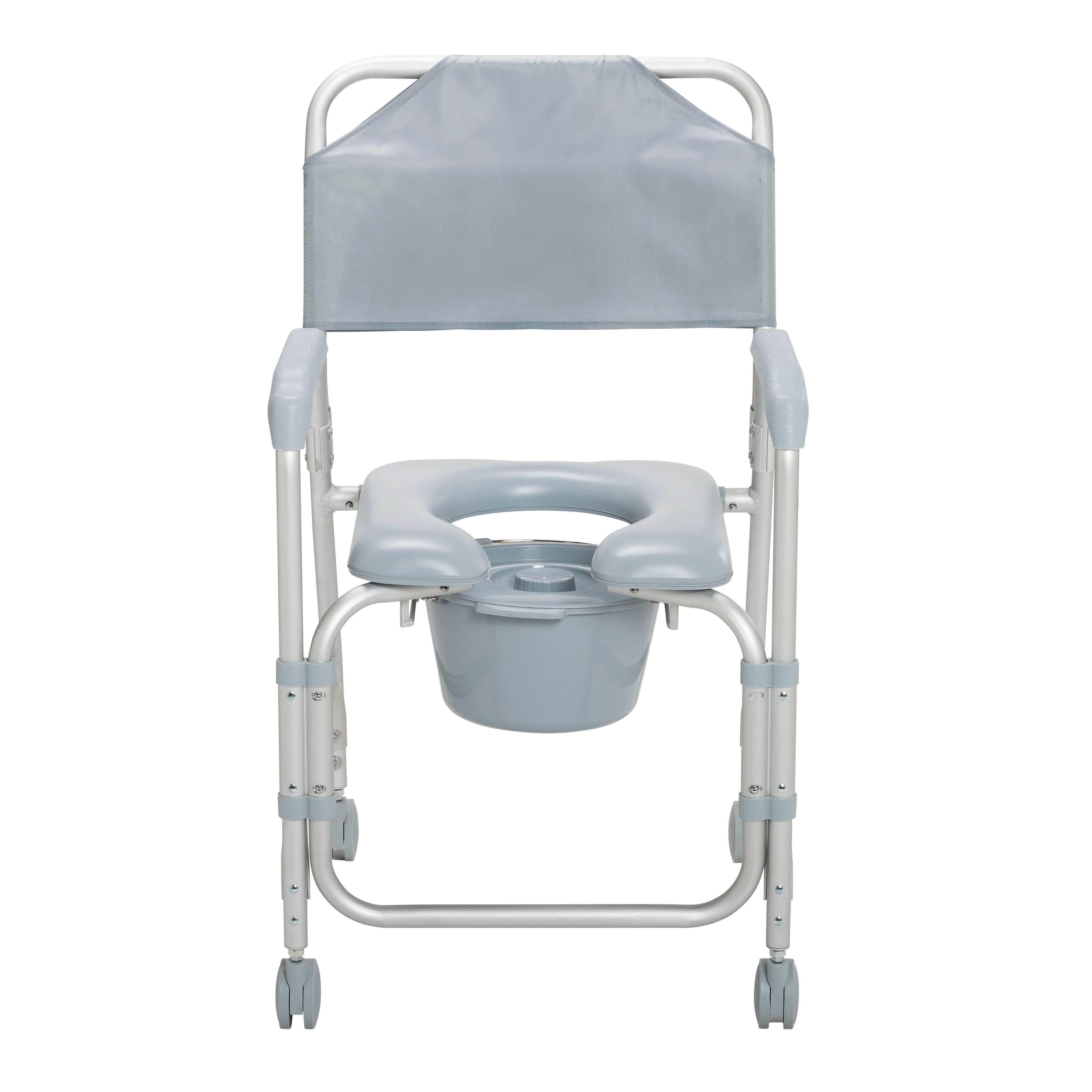 Drive Medical Lightweight Portable Shower Chair Commode with Casters