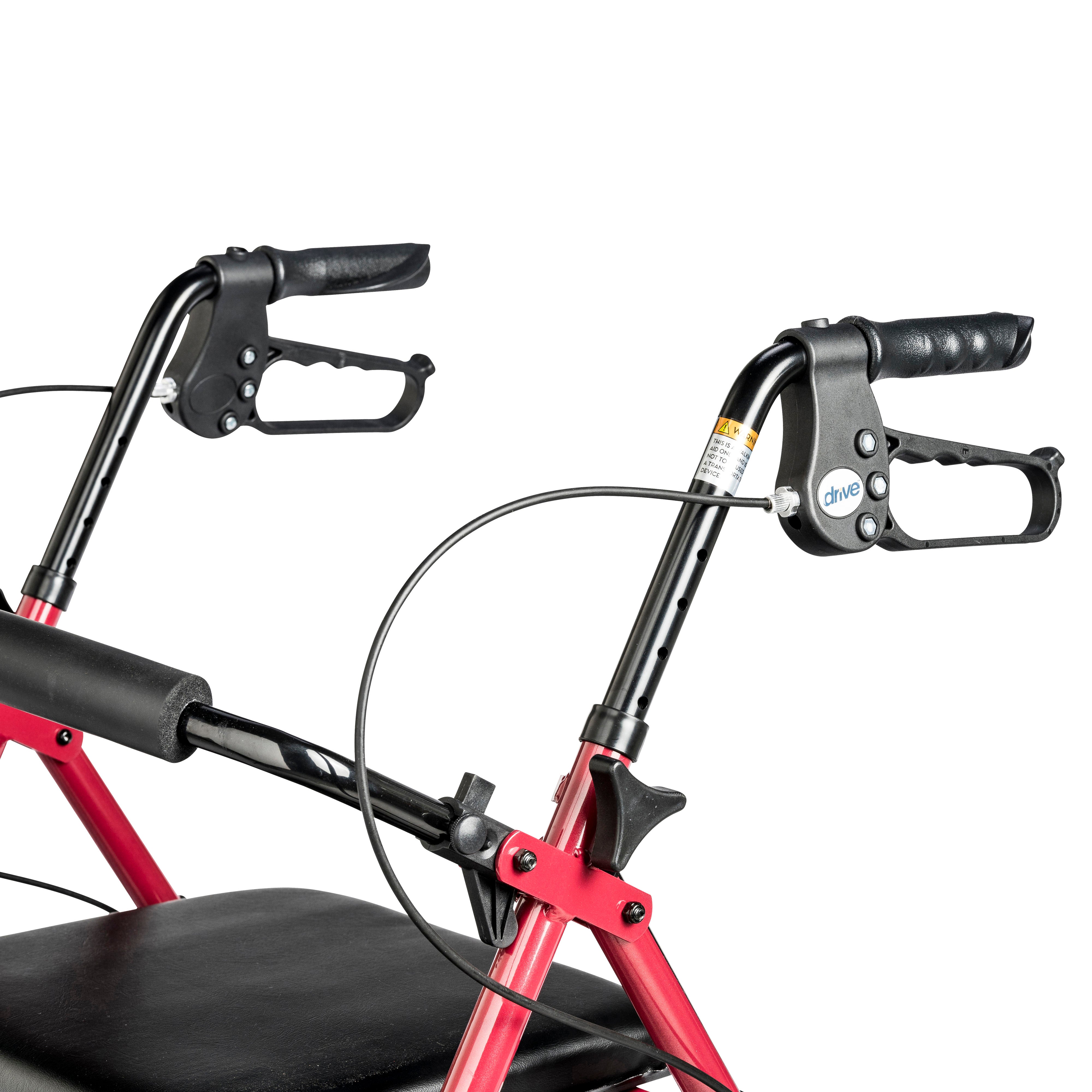 Drive Medical Aluminum Rollator Rolling Walker with Fold Up and Removable Back Support and Padded Seat