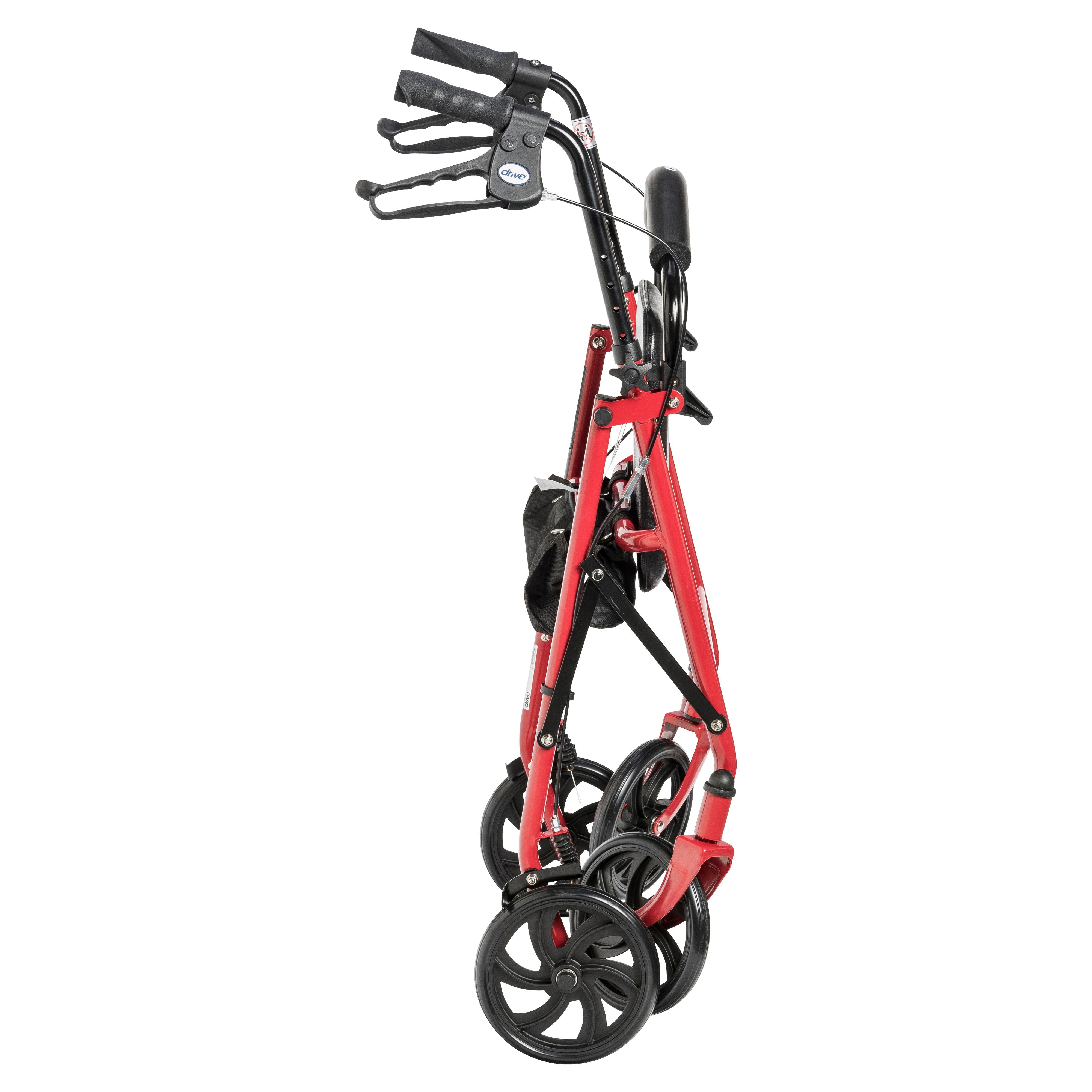 Drive Medical Four Wheel Rollator Rolling Walker with Fold Up Removable Back Support