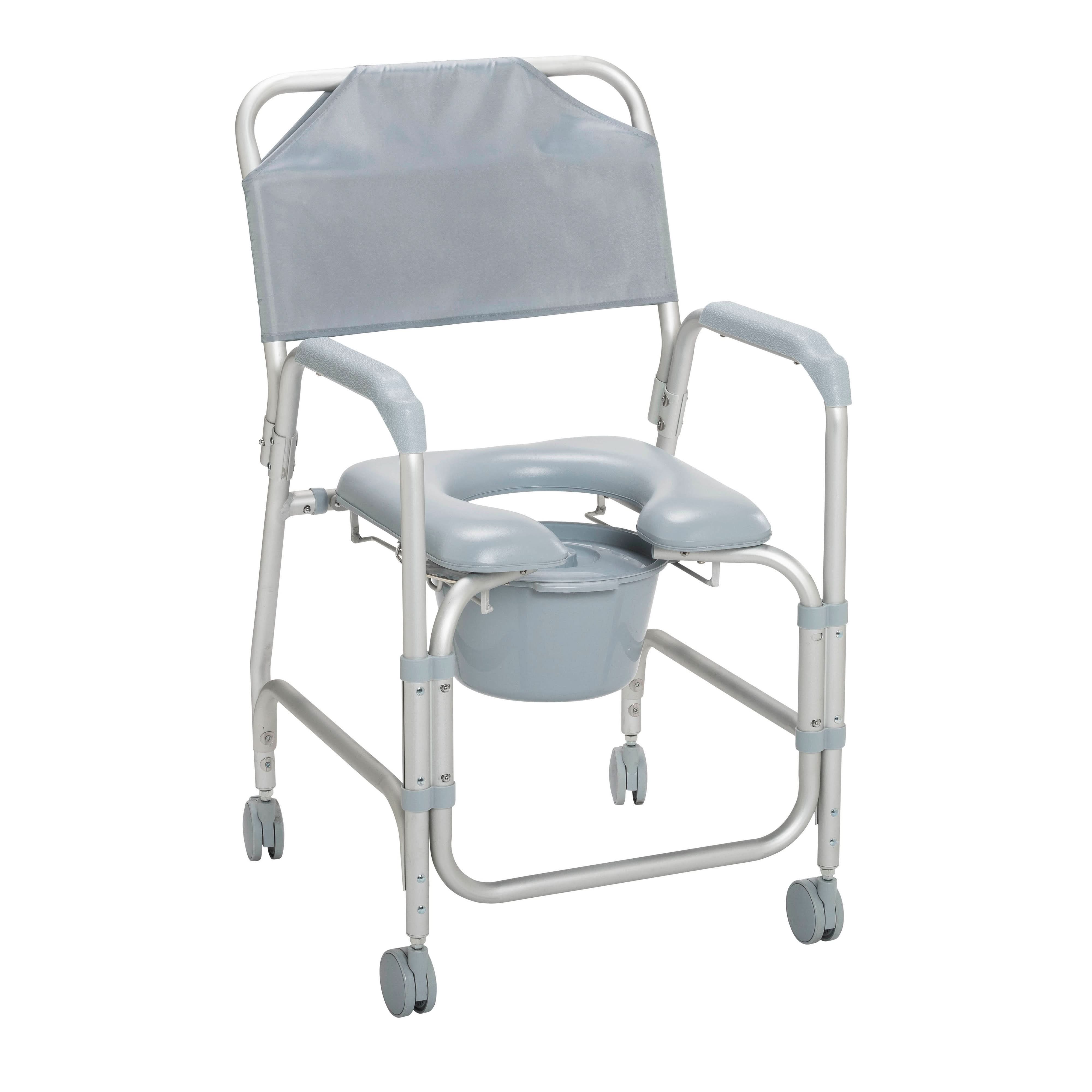 Drive Medical Lightweight Portable Shower Chair Commode with Casters