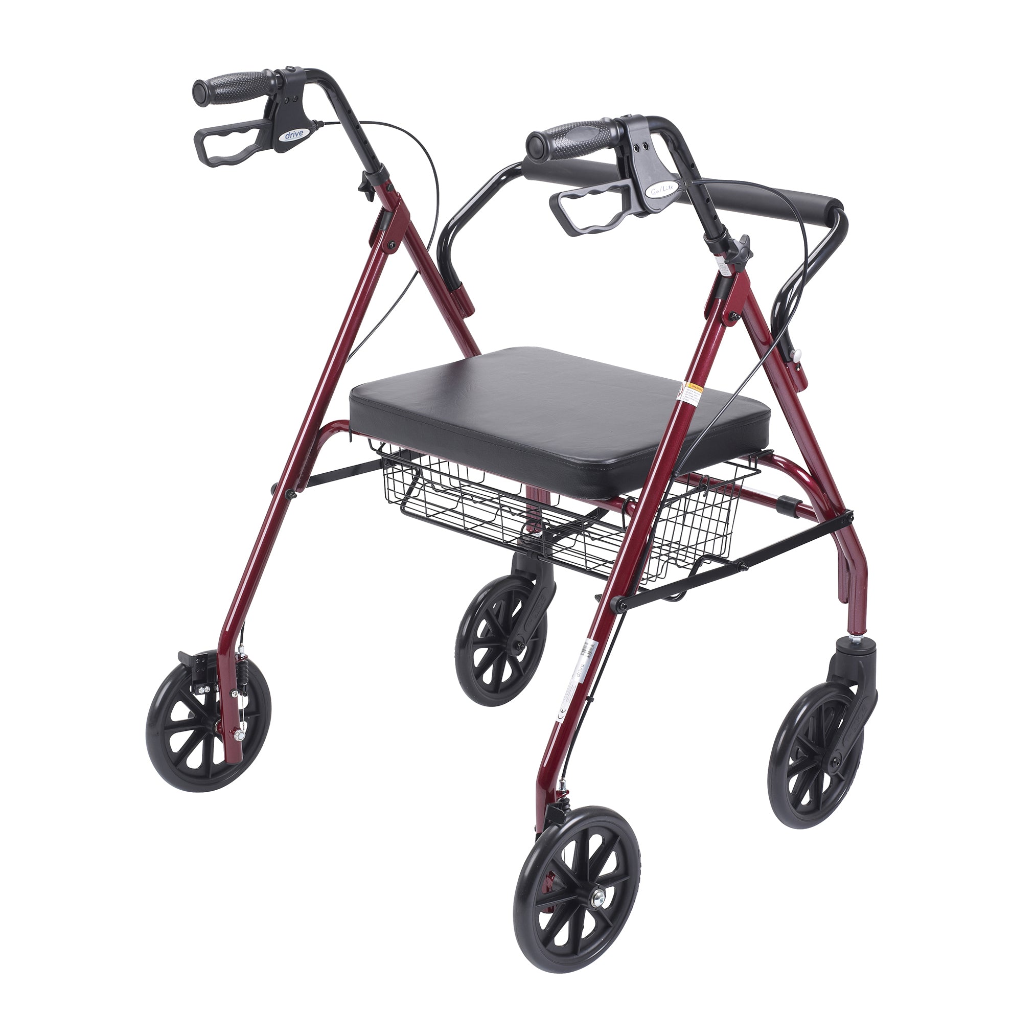 Drive Medical Heavy Duty Bariatric Rollator Rolling Walker with Large Padded Seat