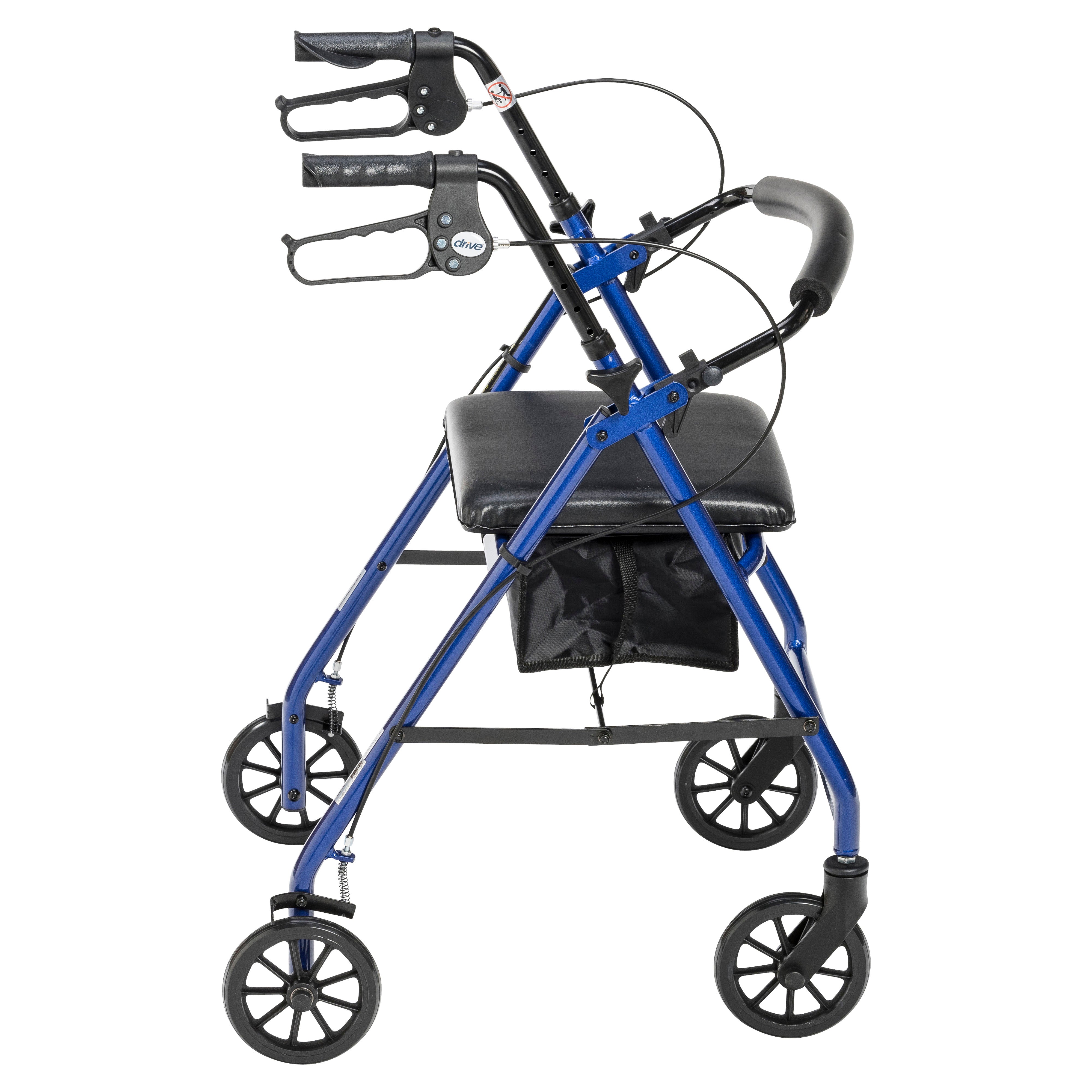 Drive Medical Rollator Rolling Walker with 6" Wheels, Fold Up Removable Back Support and Padded Seat