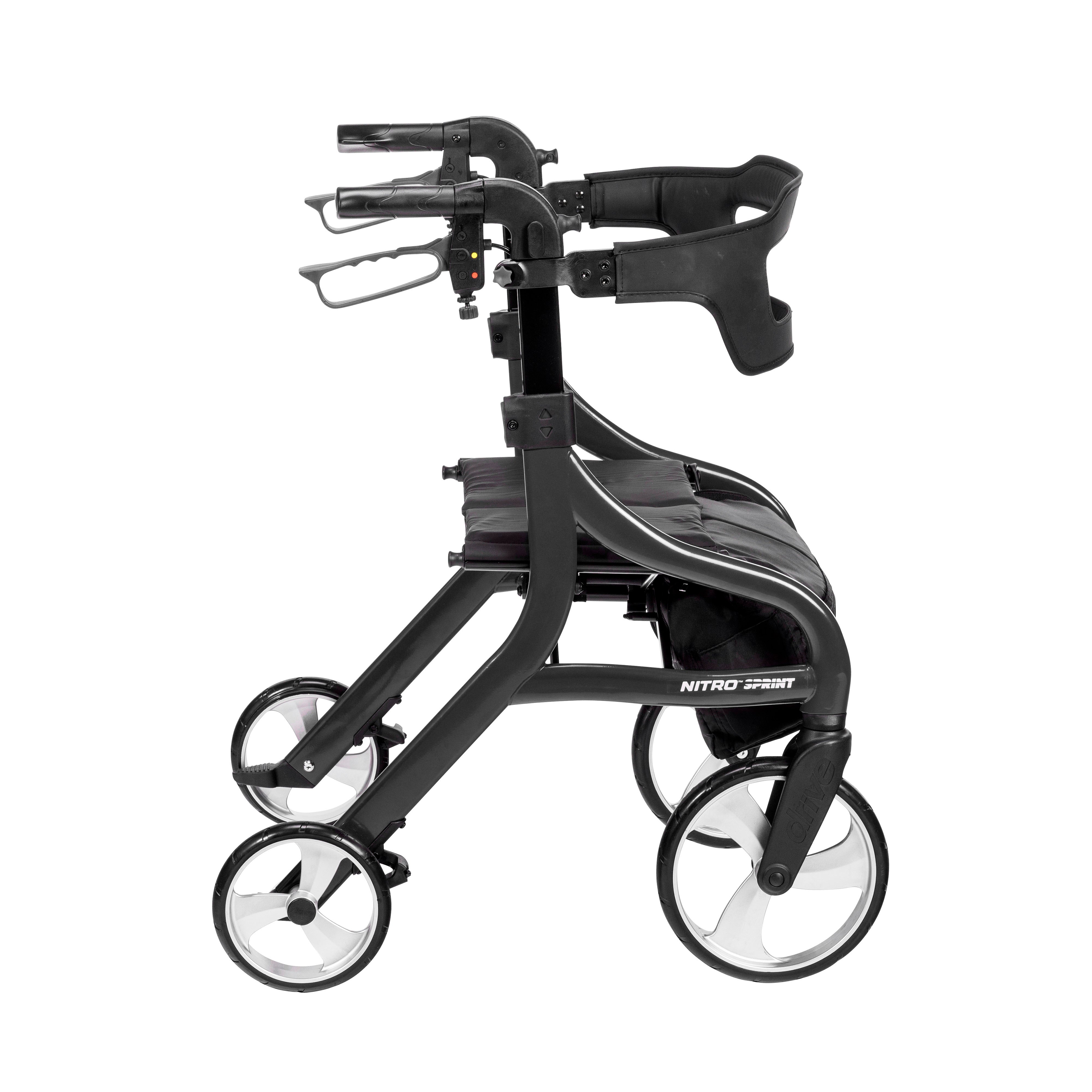 Drive Medical Nitro Sprint Rollator Rolling Walker, Hemi Height