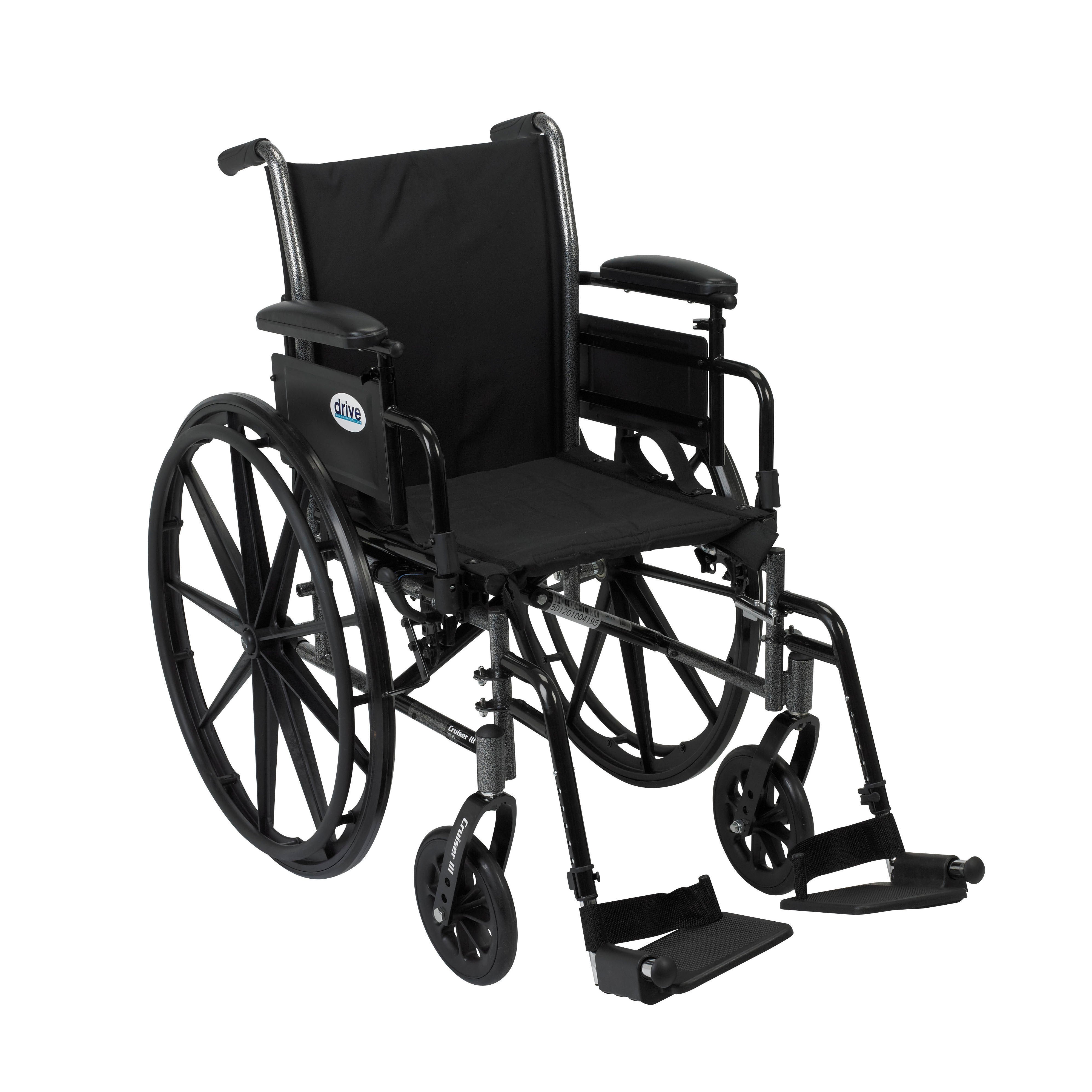 Drive Medical Cruiser III Light Weight Wheelchair with Flip Back Removable Arms