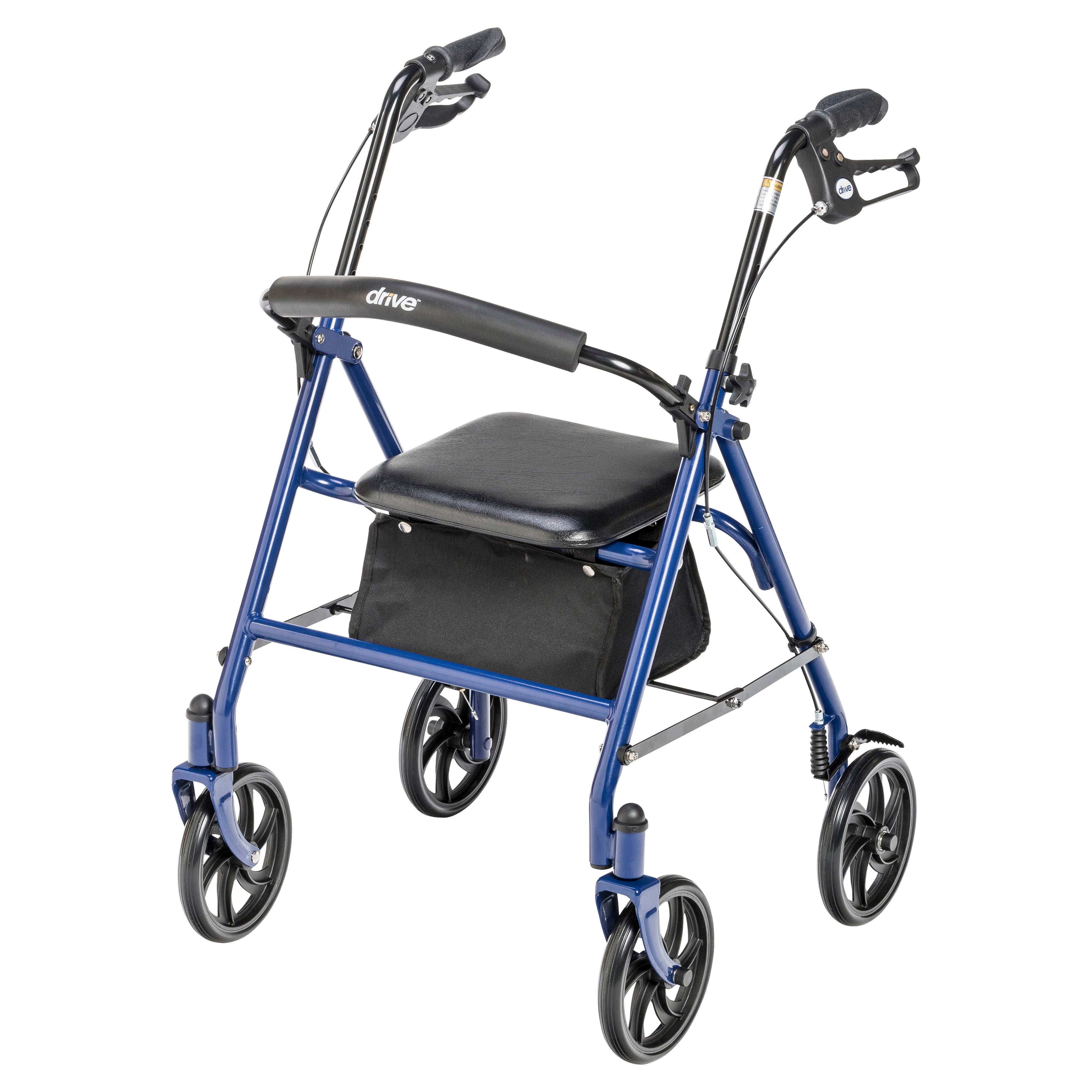 Drive Medical Four Wheel Rollator Rolling Walker with Fold Up Removable Back Support