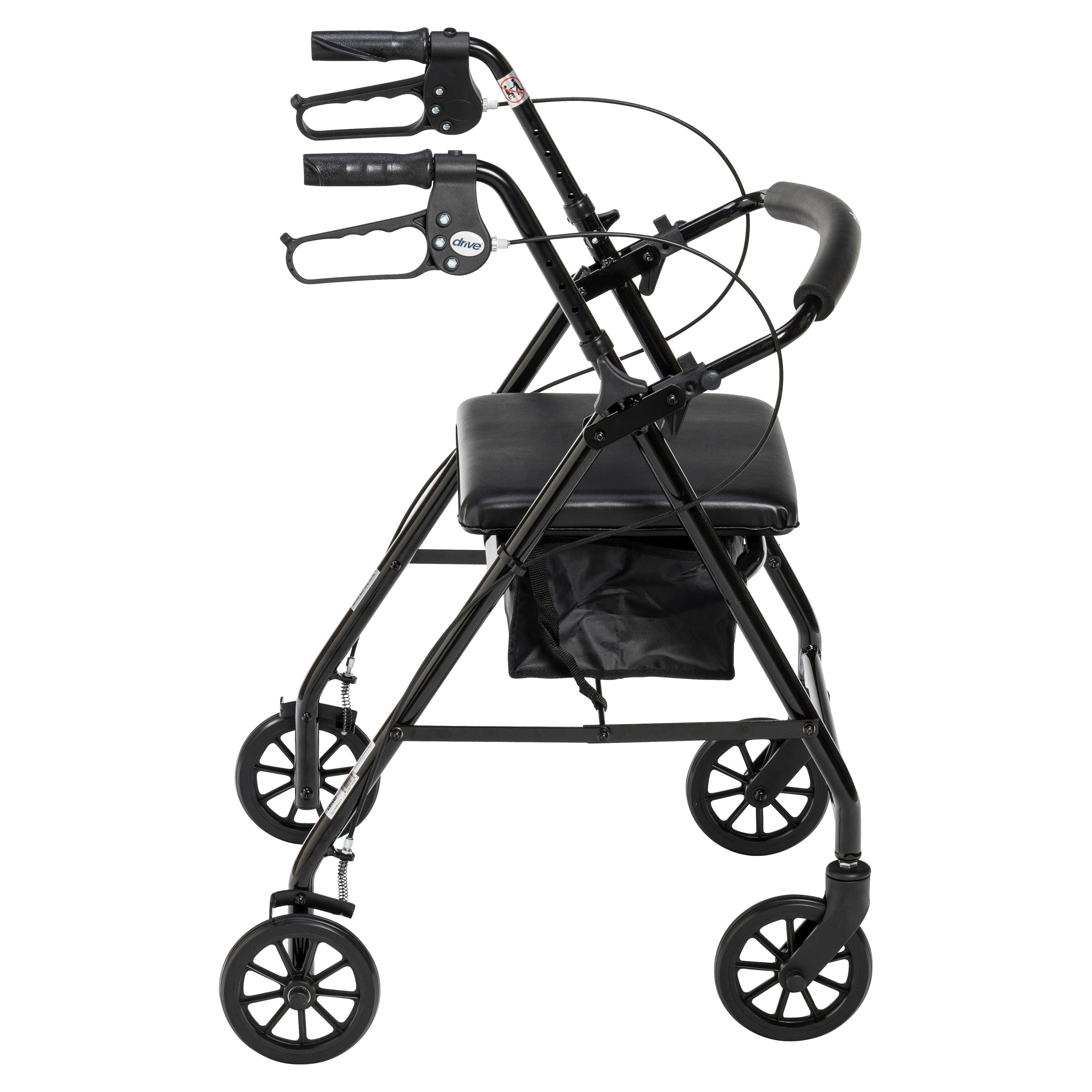 Drive Medical Rollator Rolling Walker with 6" Wheels, Fold Up Removable Back Support and Padded Seat