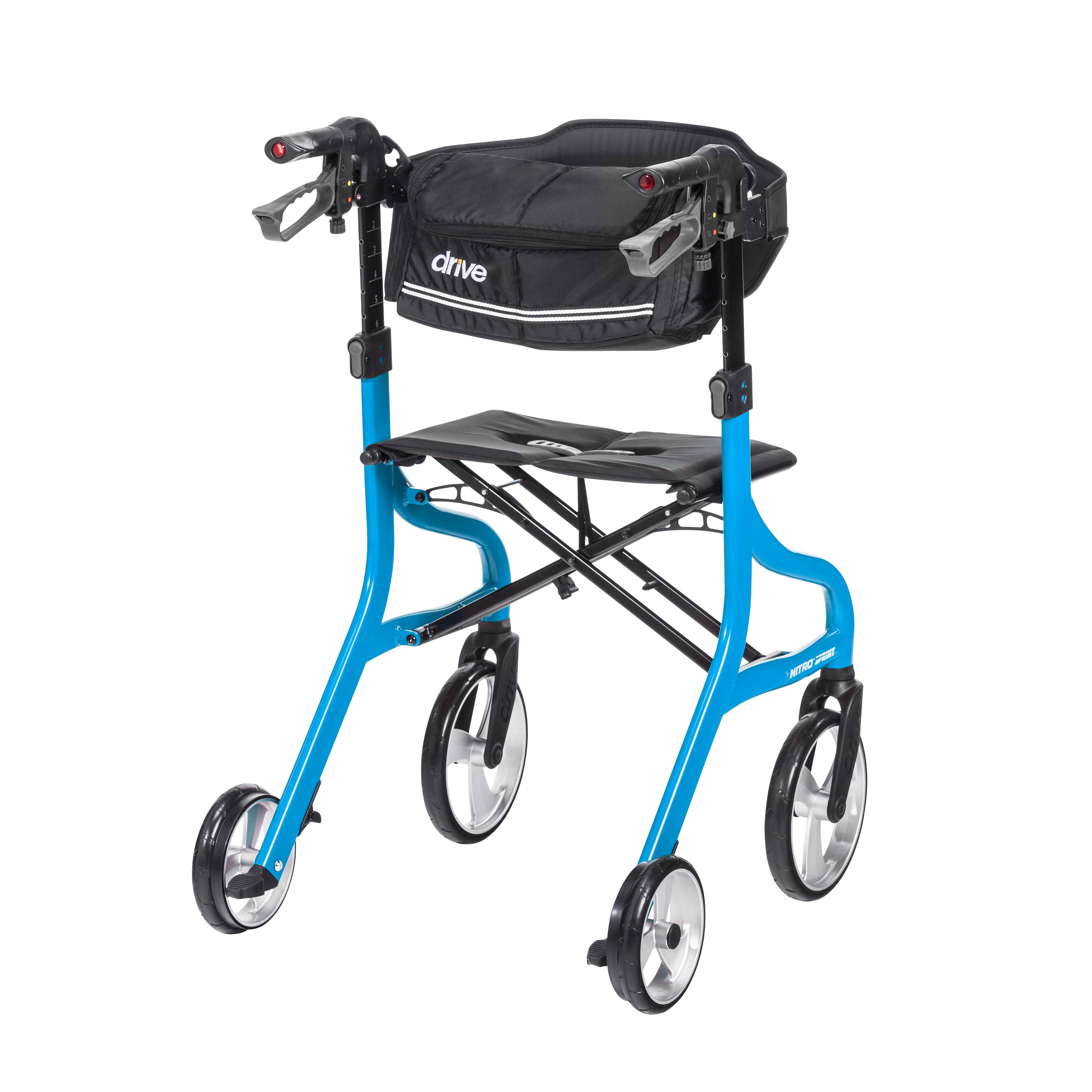 Drive Medical Nitro Sprint Rollator Rolling Walker, Tall