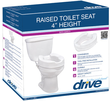 Drive Medical Raised Toilet Seat with Lock, Standard Seat