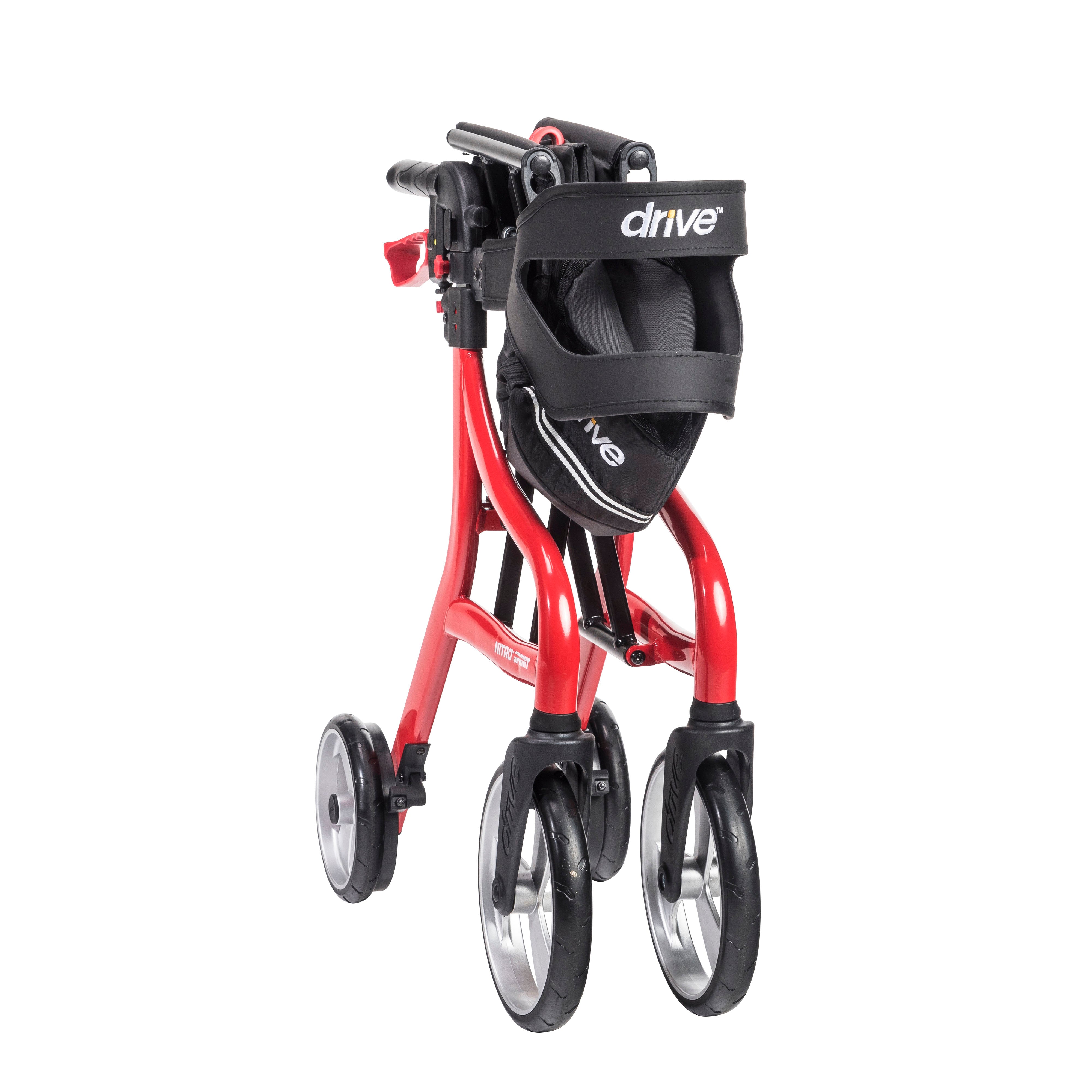 Drive Medical Nitro Sprint Rollator Rolling Walker, Hemi Height