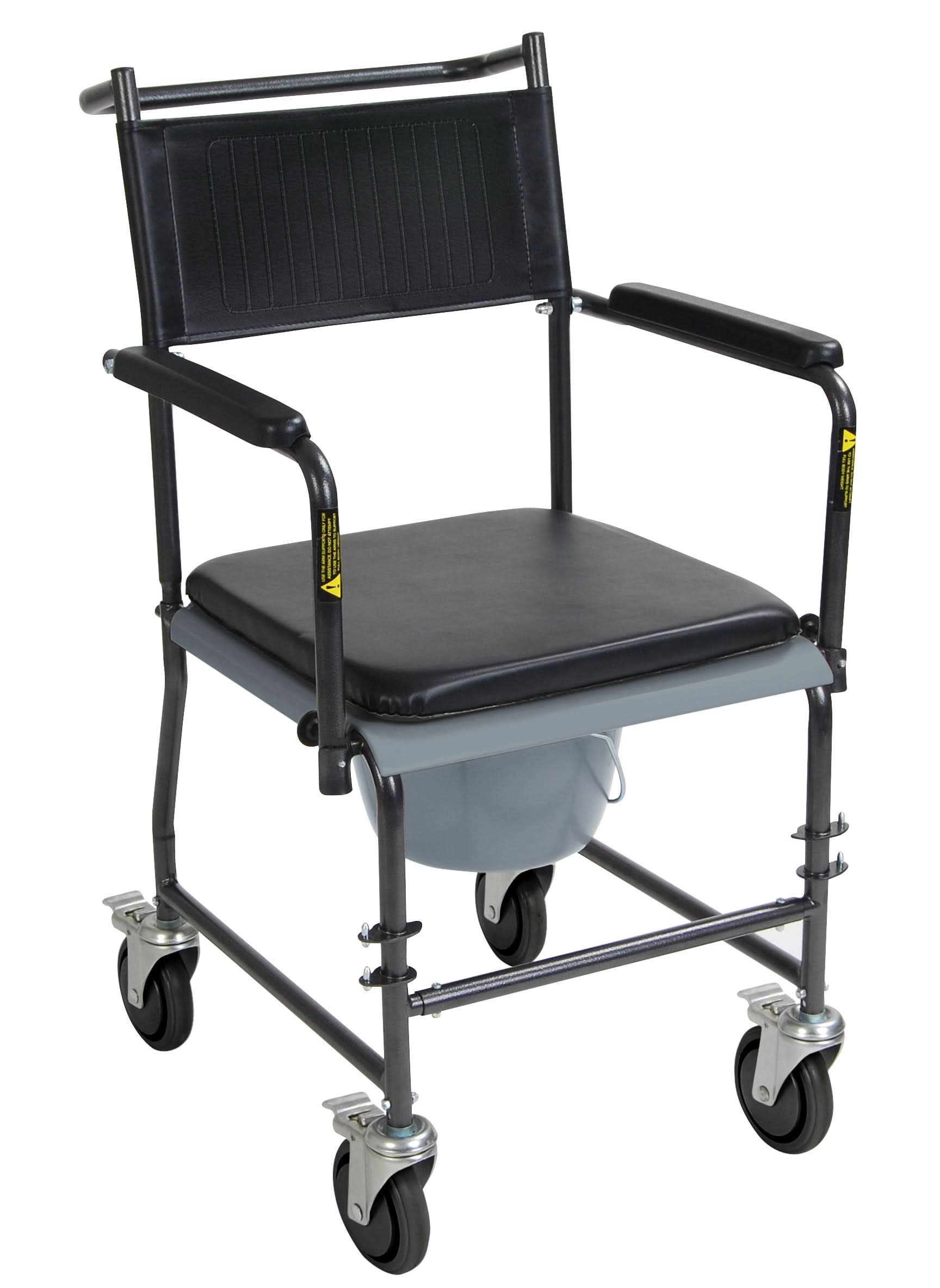 Drive Medical Upholstered Drop Arm Wheeled Commode