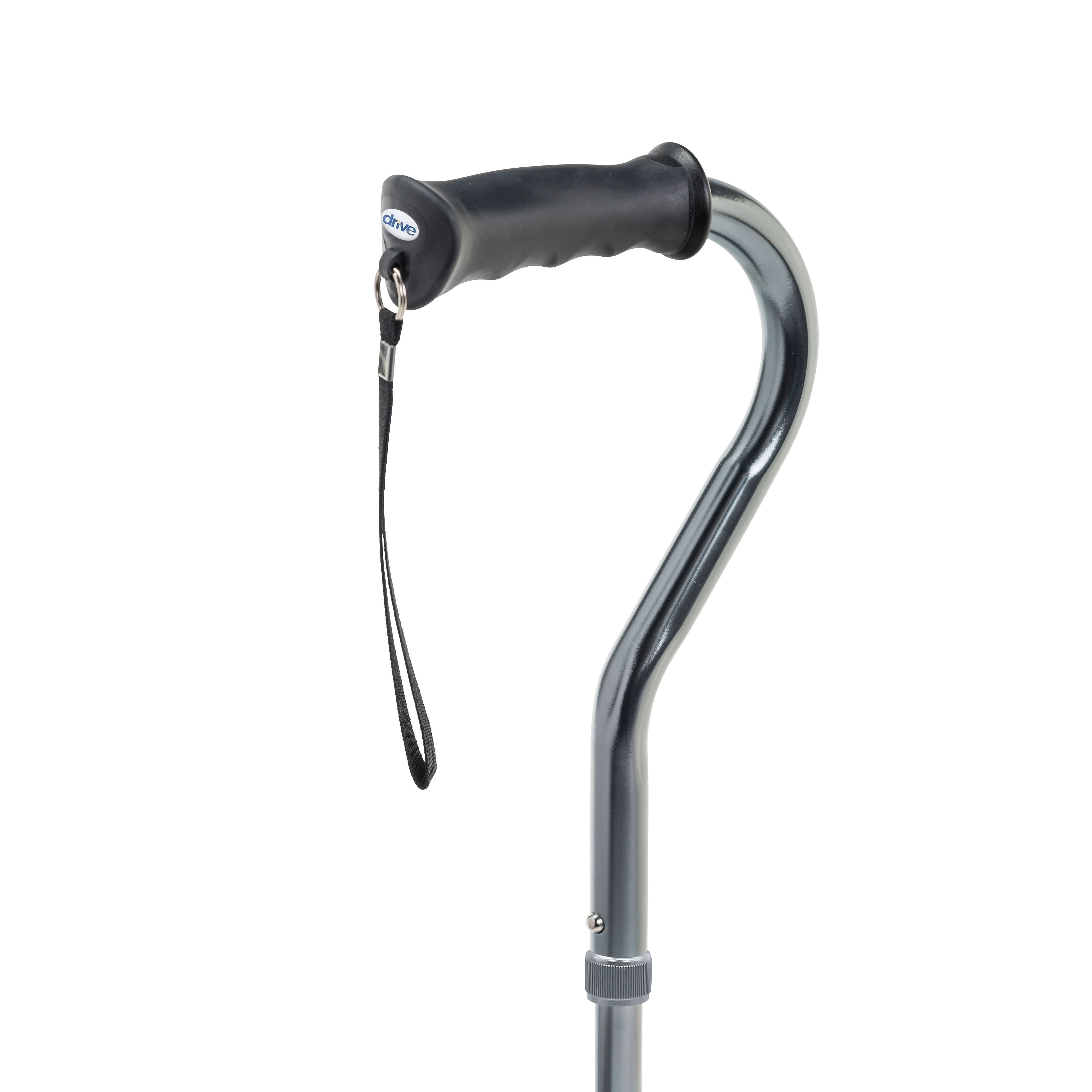 Drive Medical Folding Quad Cane, Small Base, Charcoal