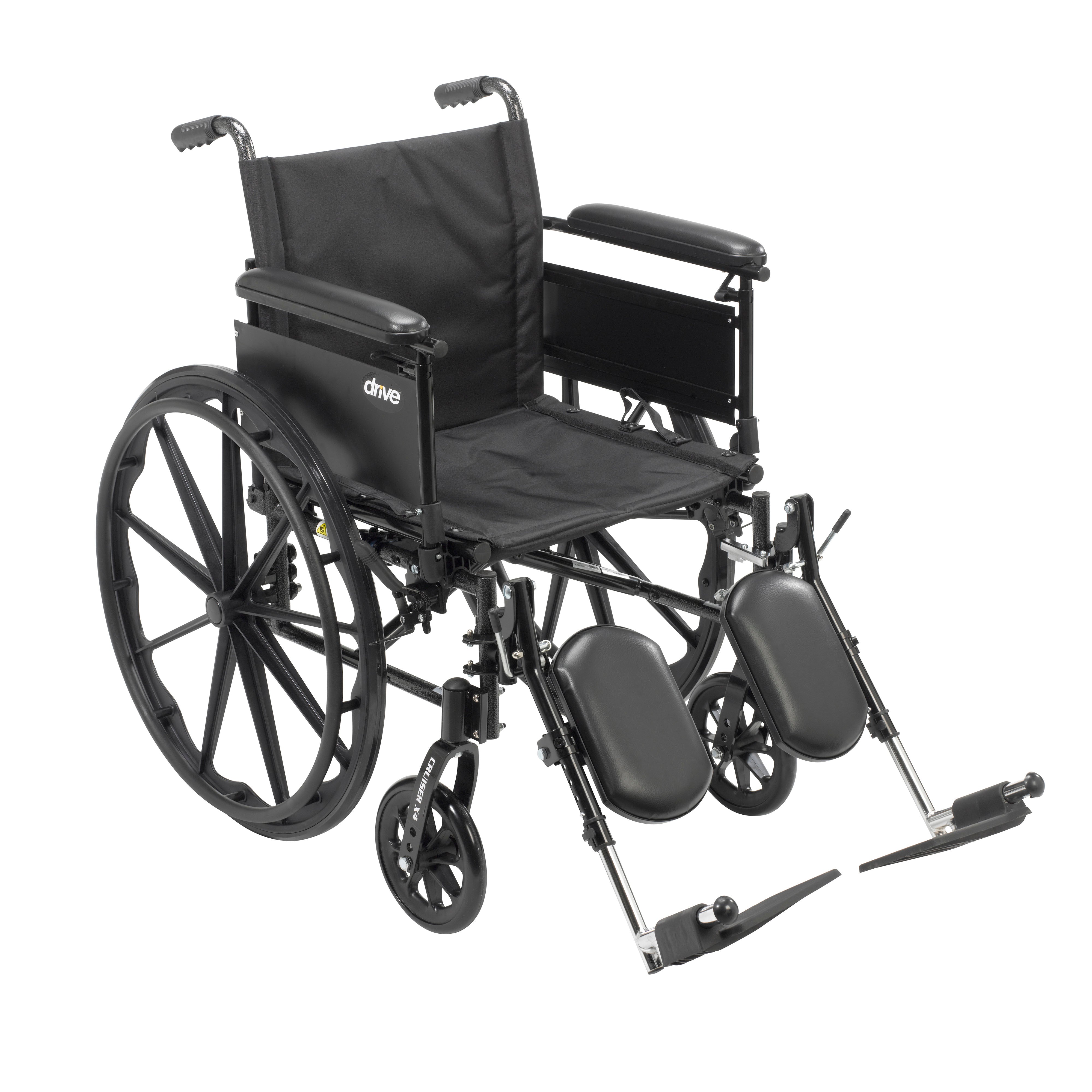 Drive Medical Cruiser X4 Lightweight Dual Axle Wheelchair with Adjustable Detatchable Arms