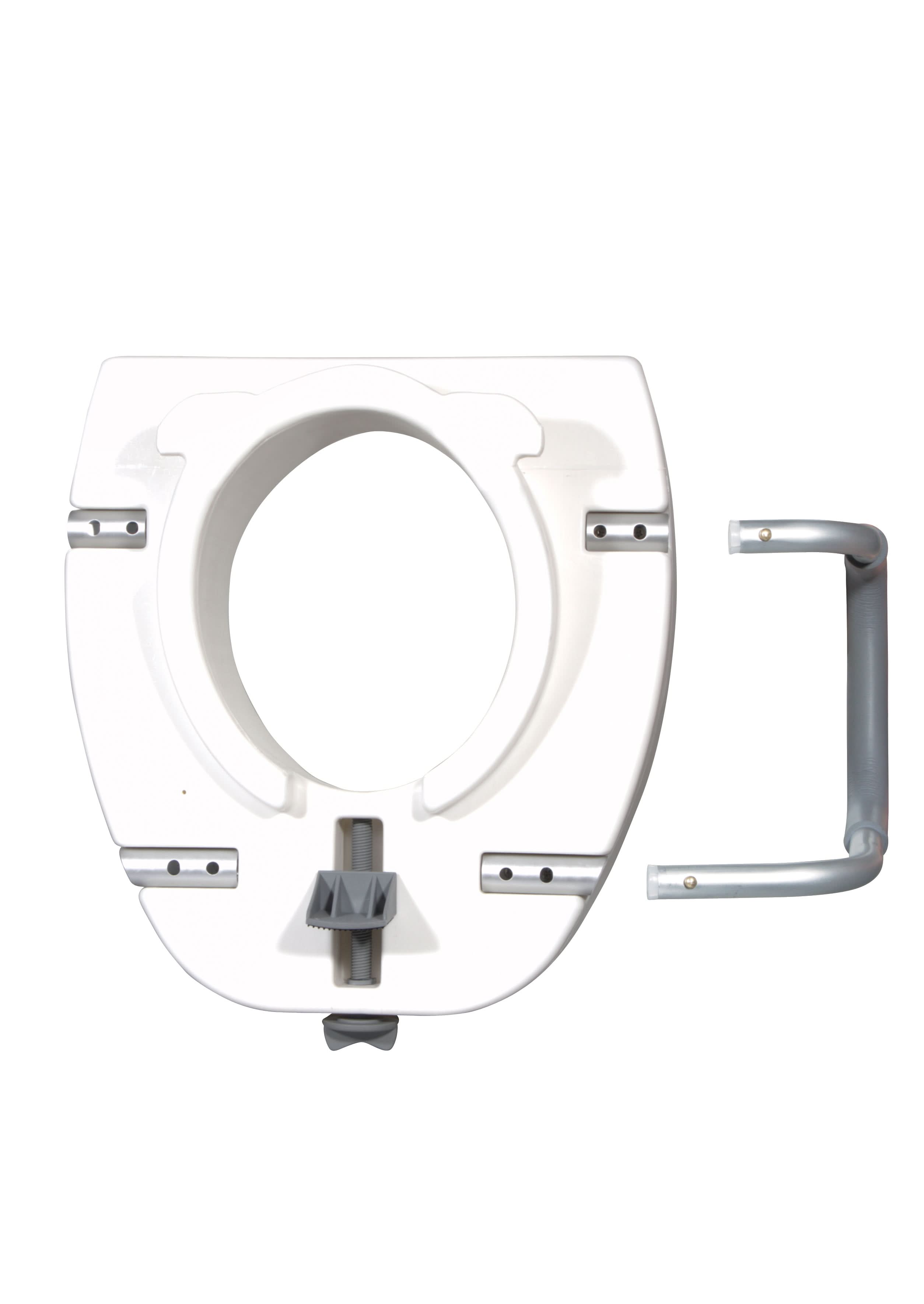 Drive Medical Premium Plastic Raised Toilet Seat with Lock and Padded Armrests, Elongated