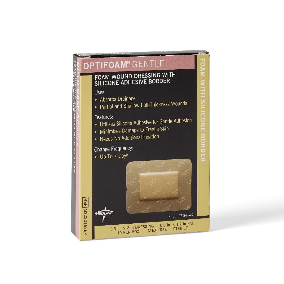 Medline Medline Optifoam Gentle Foam Dressings with Silicone Adhesive Border MSC20162EPZ