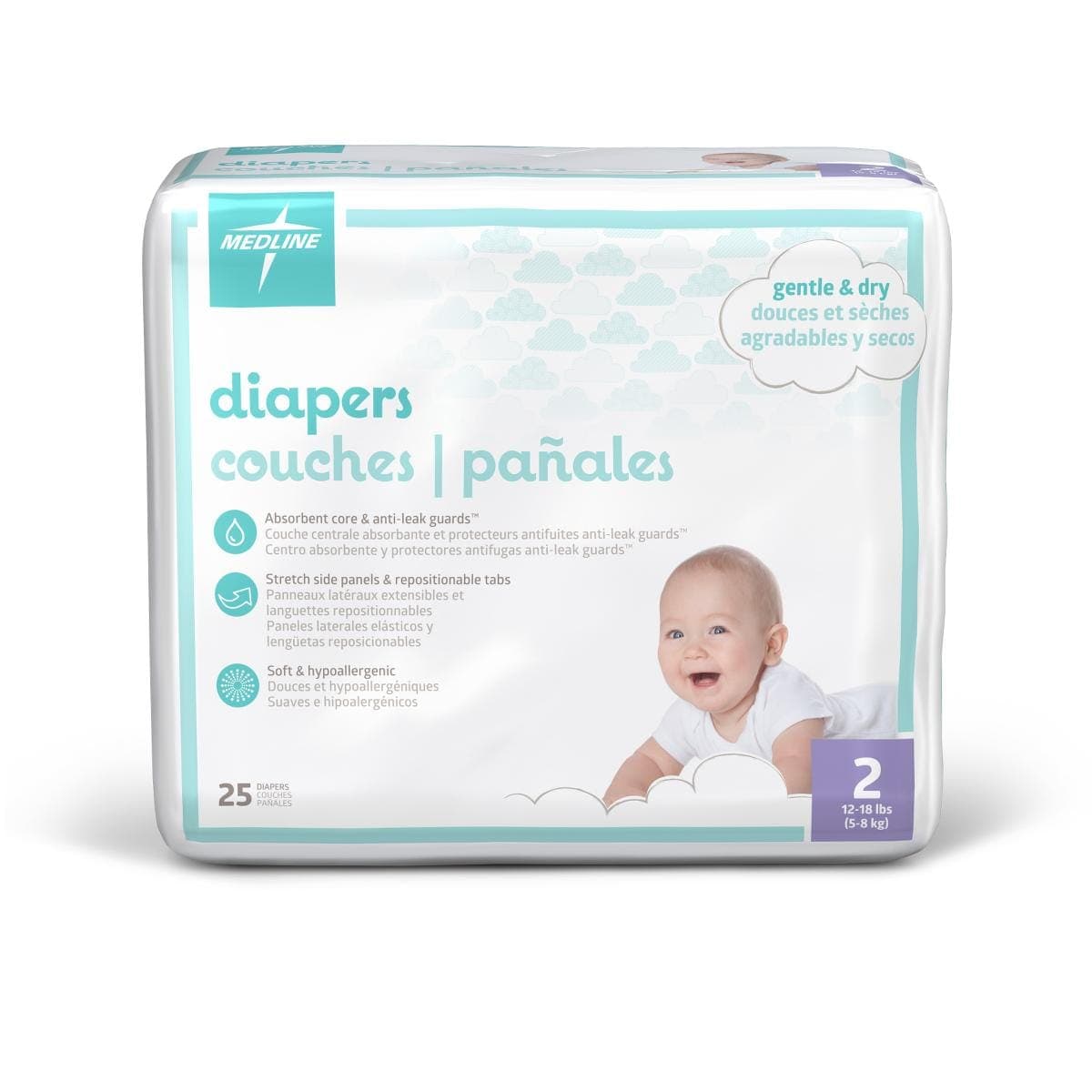 Medline Medline Disposable Baby Diapers MBD2002Z