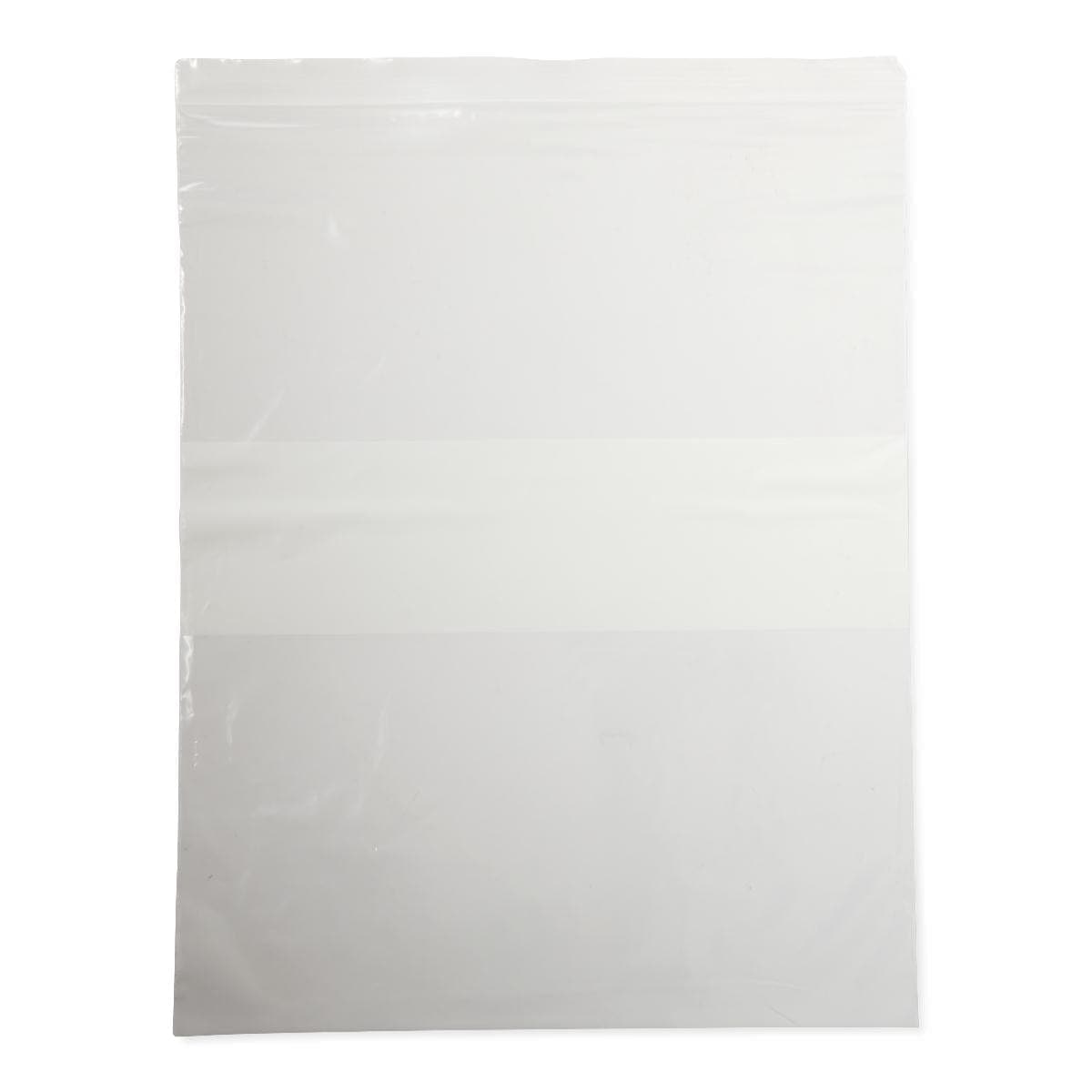 Medline Medline Plastic Zip Closure Bags with White Write-On Block NONZIP1215Z