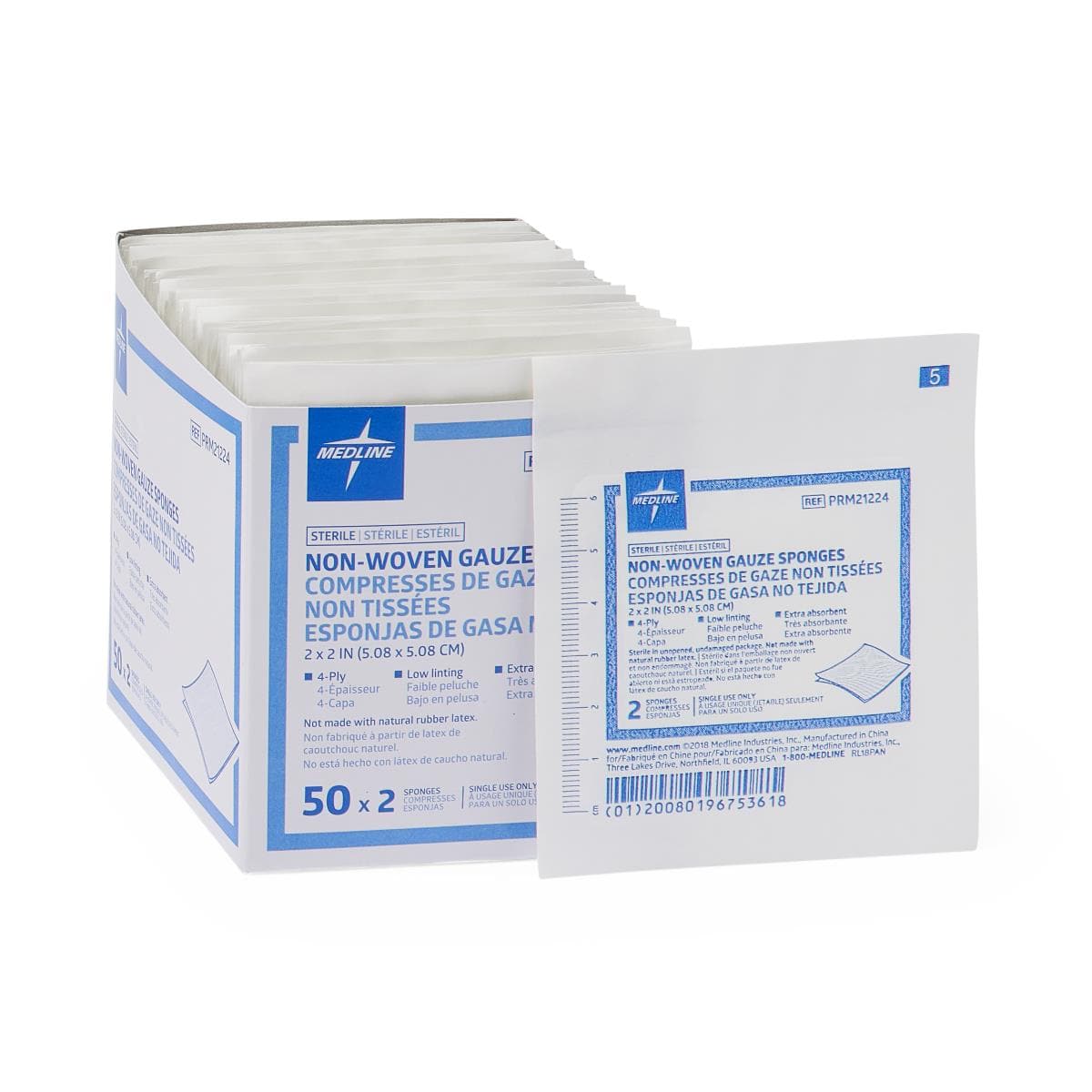 Medline Medline Sterile Nonwoven Gauze Sponges PRM21224H