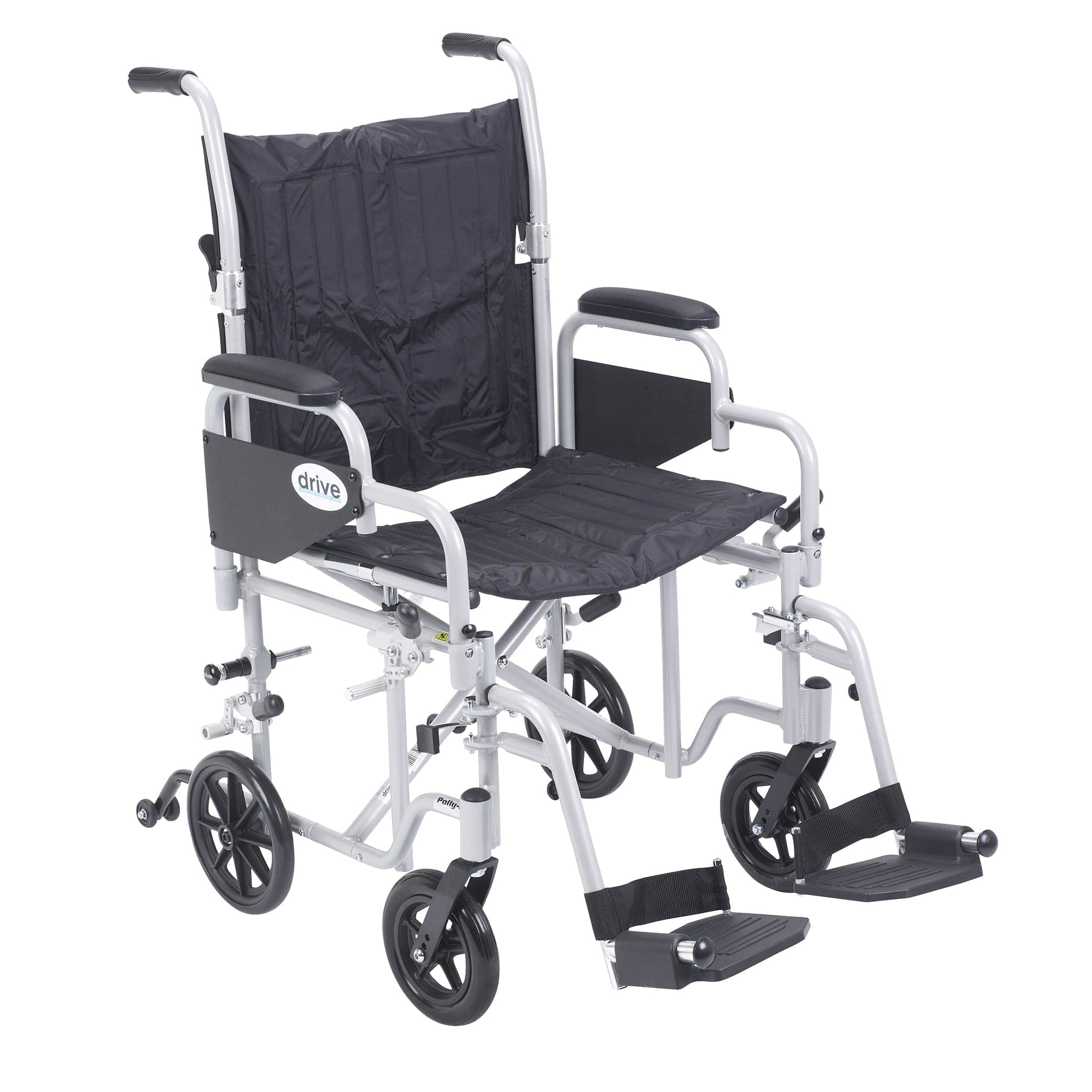 Drive Medical Drive Medical Poly Fly Light Weight Transport Chair Wheelchair with Swing away Footrest tr20