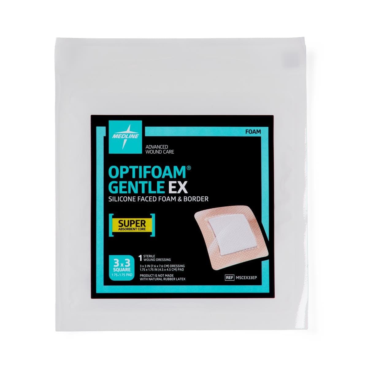 Medline Medline Optifoam Gentle EX Silicone-Faced Foam Dressings MSCEX33EPH