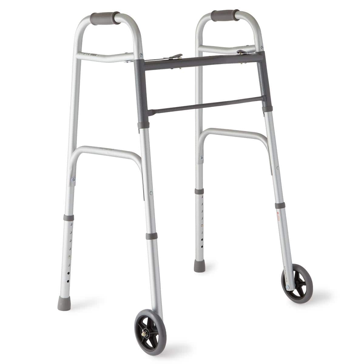 Medline Medline Two-Button Folding Walkers with 5" Wheels MDS86410W54H