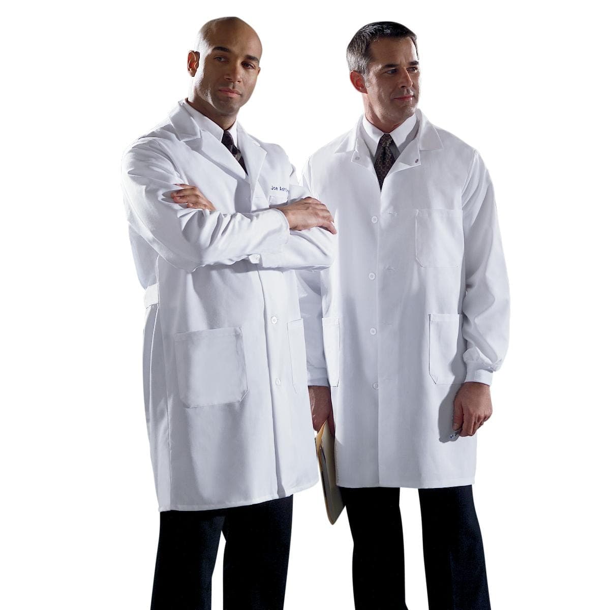 Medline Medline Men's Poplin Staff Length Lab Coat MDT12WHT32E