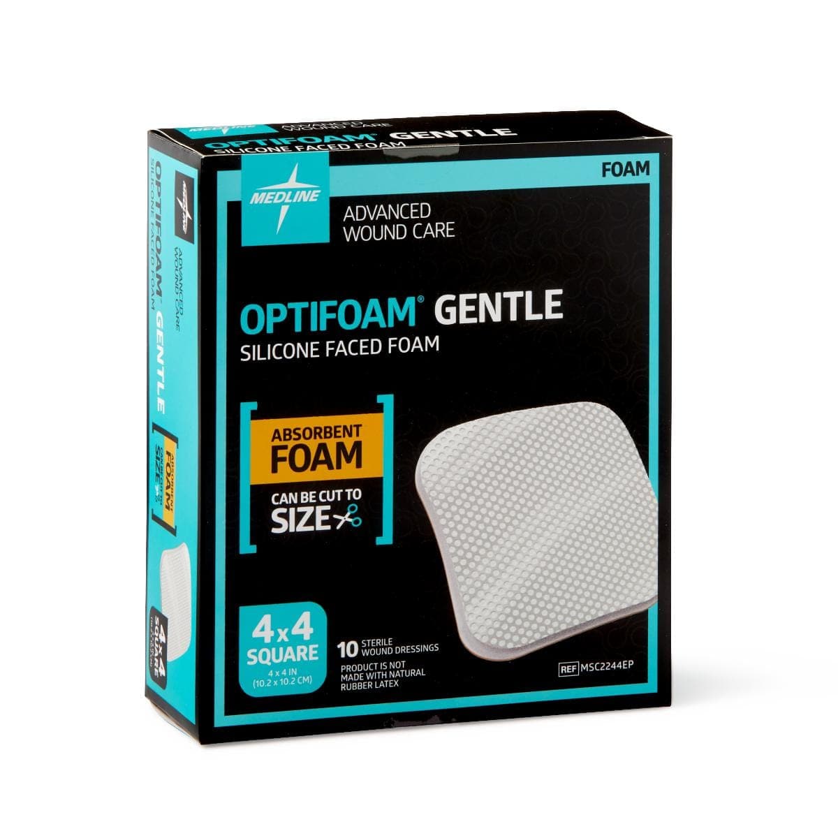 Medline Medline Optifoam Gentle Non-Bordered Silicone-Faced Foam Dressings MSC2244EPZ