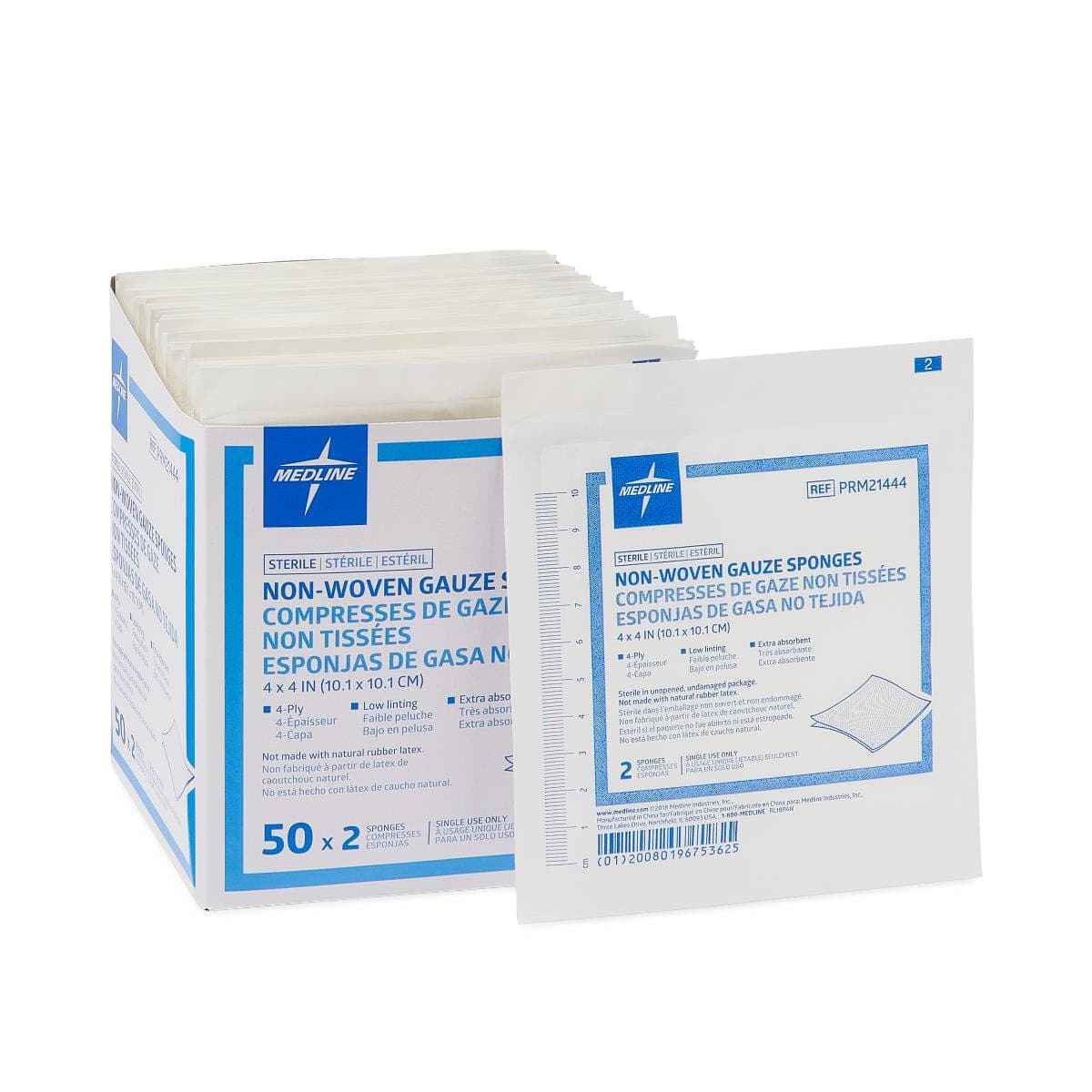 Medline Medline Sterile Nonwoven Gauze Sponges PRM21444H