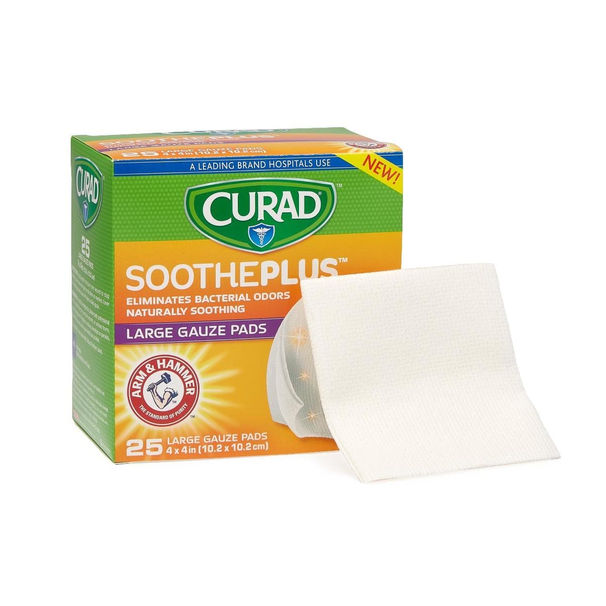 Medline Medline CURAD SoothePlus Gauze Pads with Arm and Hammer Baking Soda CUR204425AH