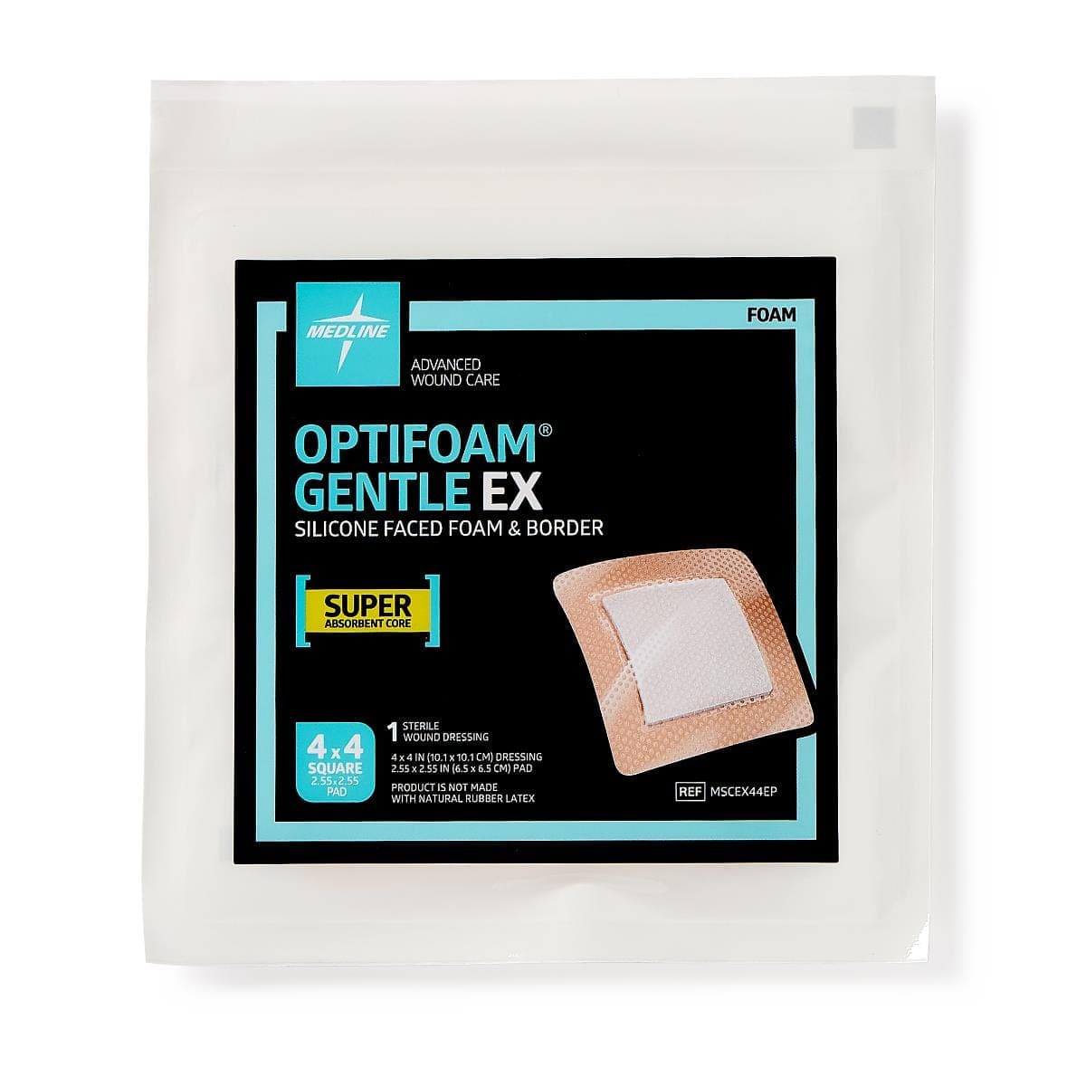 Medline Medline Optifoam Gentle EX Silicone-Faced Foam Dressings MSCEX44EPH
