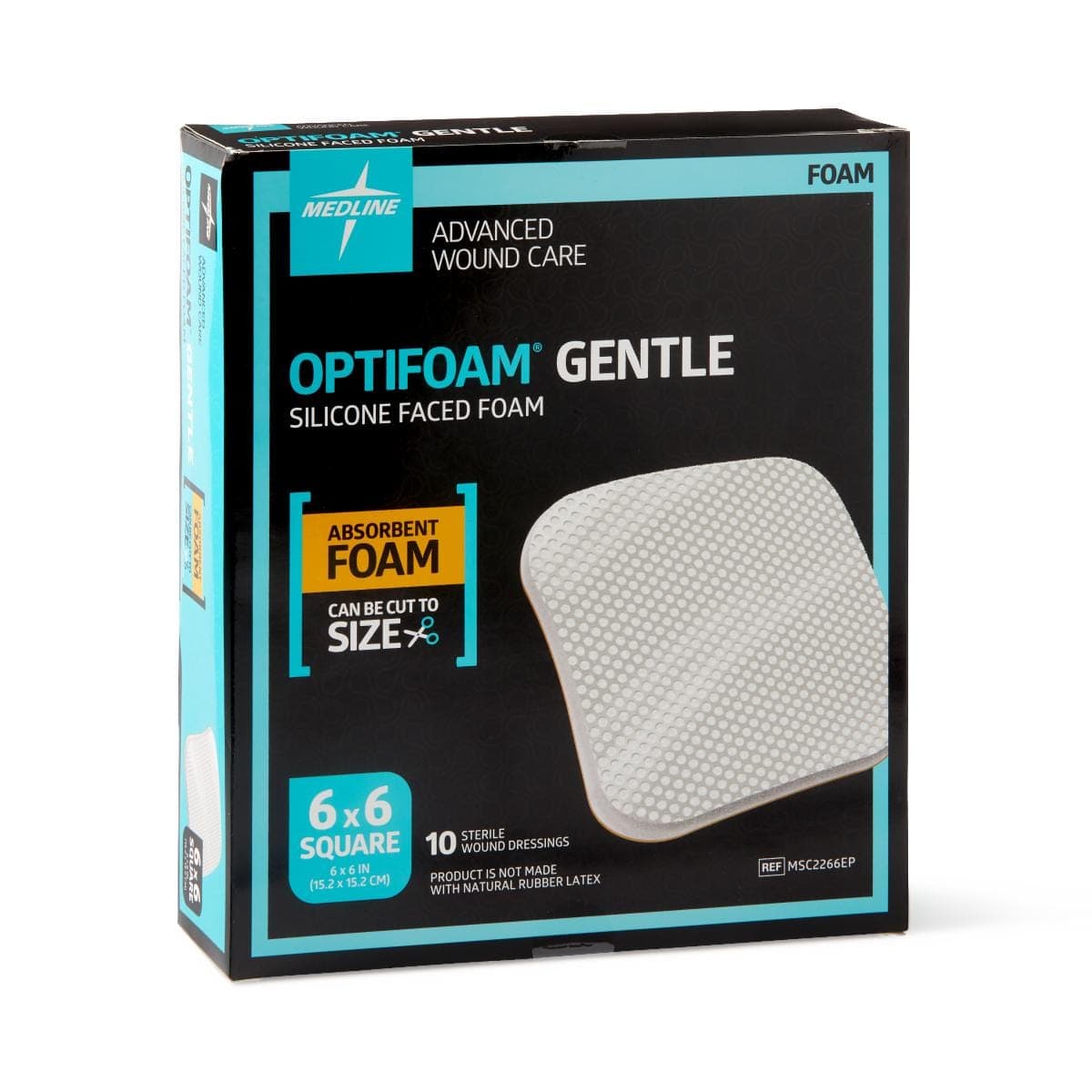Medline Medline Optifoam Gentle Non-Bordered Silicone-Faced Foam Dressings MSC2266EPZ