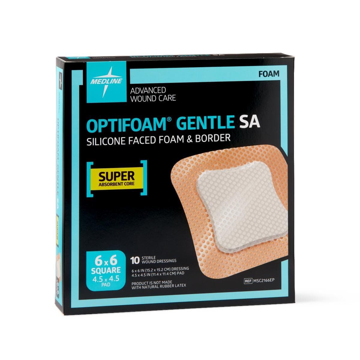 Medline Medline Optifoam Gentle SA Silicone-Faced Foam Dressings MSC2166EPZ