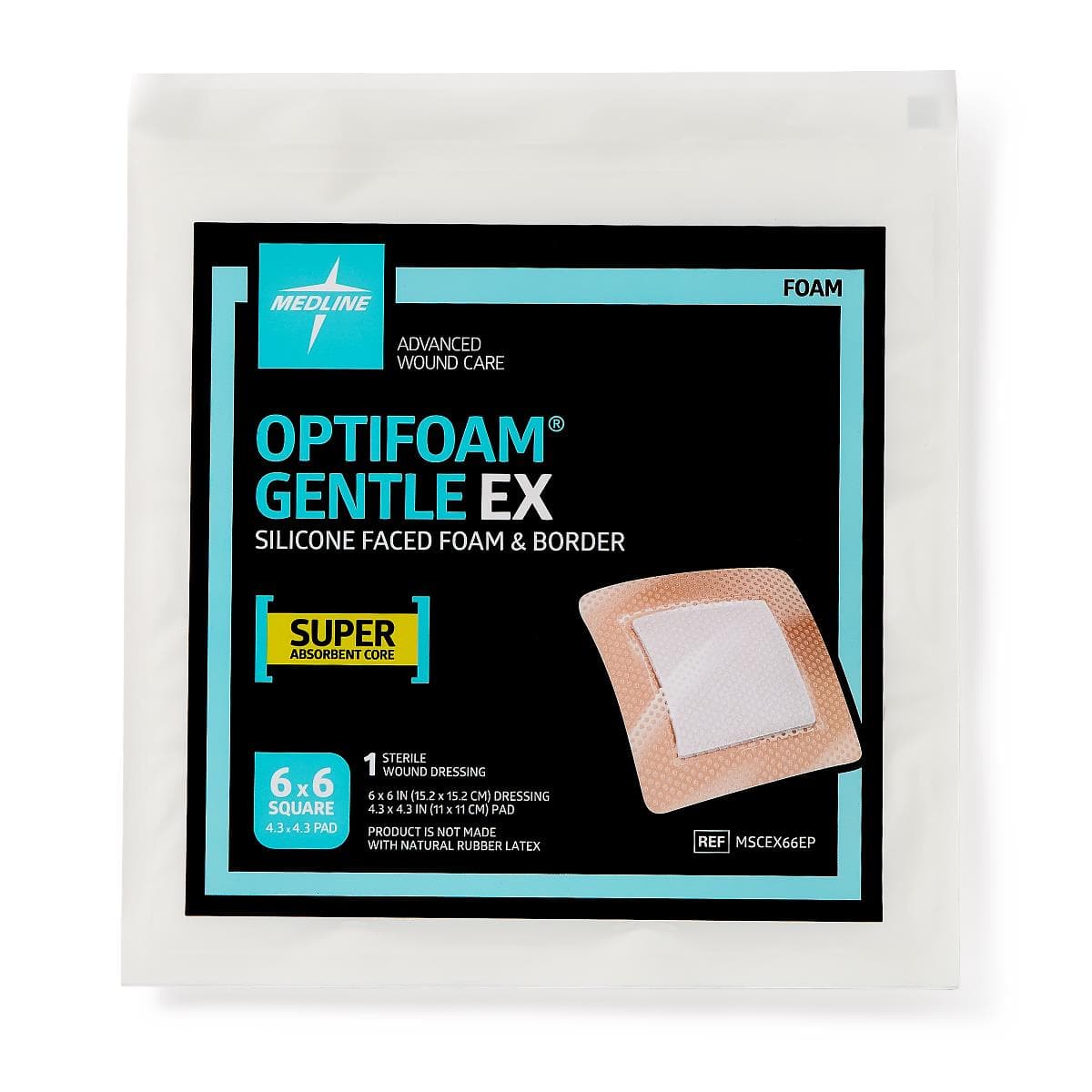 Medline Medline Optifoam Gentle EX Silicone-Faced Foam Dressings MSCEX66EPH