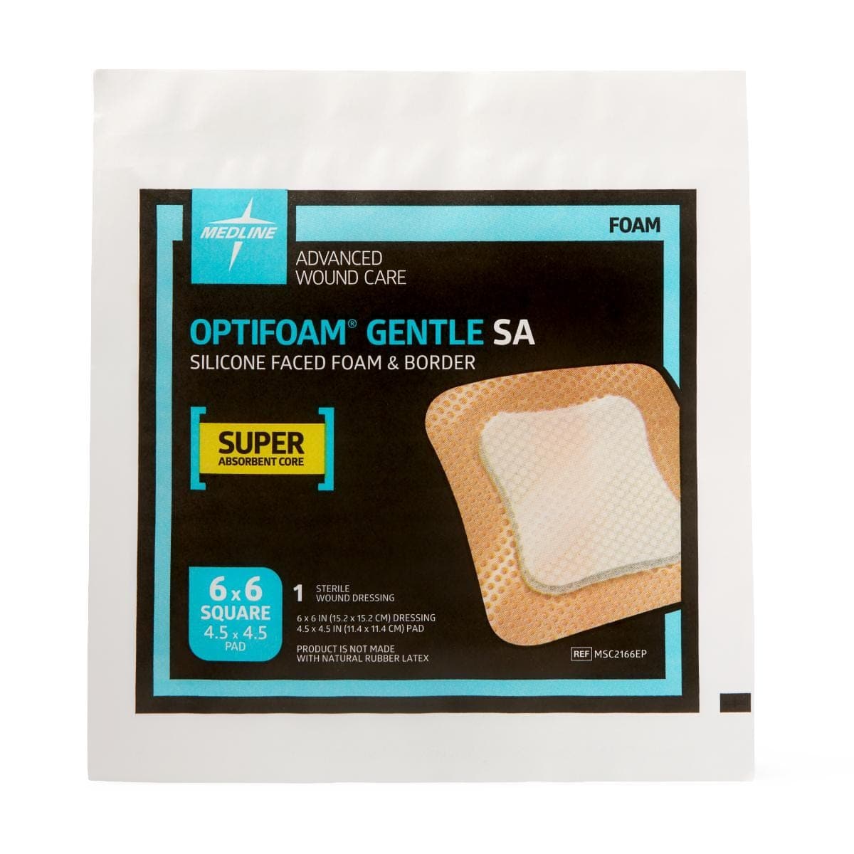Medline Medline Optifoam Gentle SA Silicone-Faced Foam Dressings MSC2166EPH