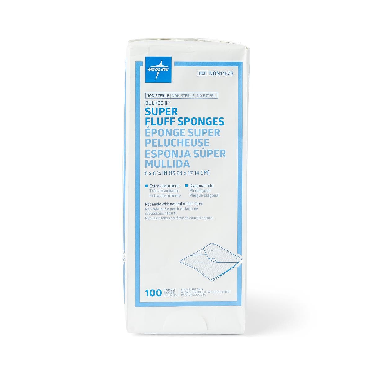 Medline Medline Nonsterile Bulkee II Extra Absorbent Super Fluff Sponge NON1167BZ