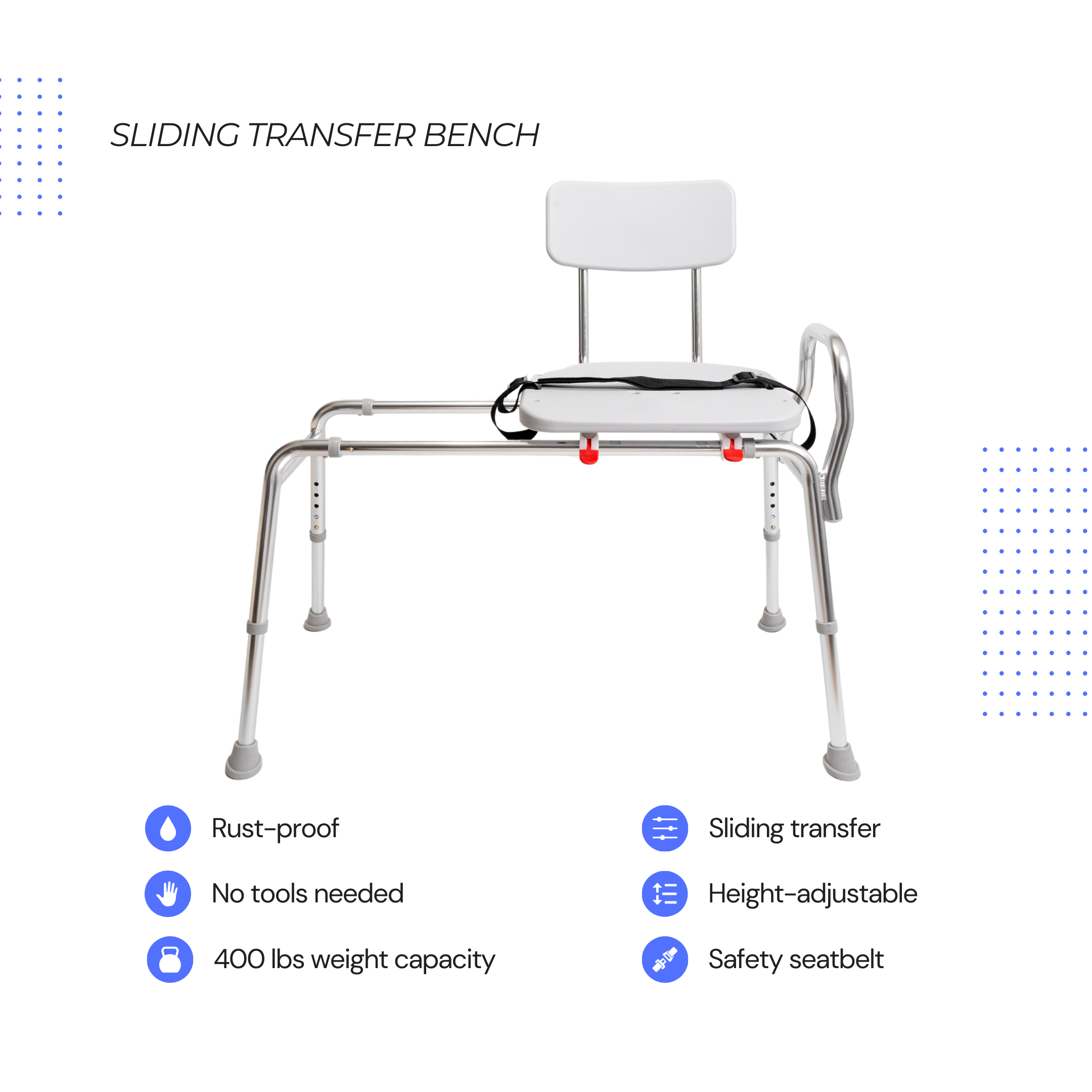 Eagle Health Supplies Sliding Tub Transfer Bench (77211)
