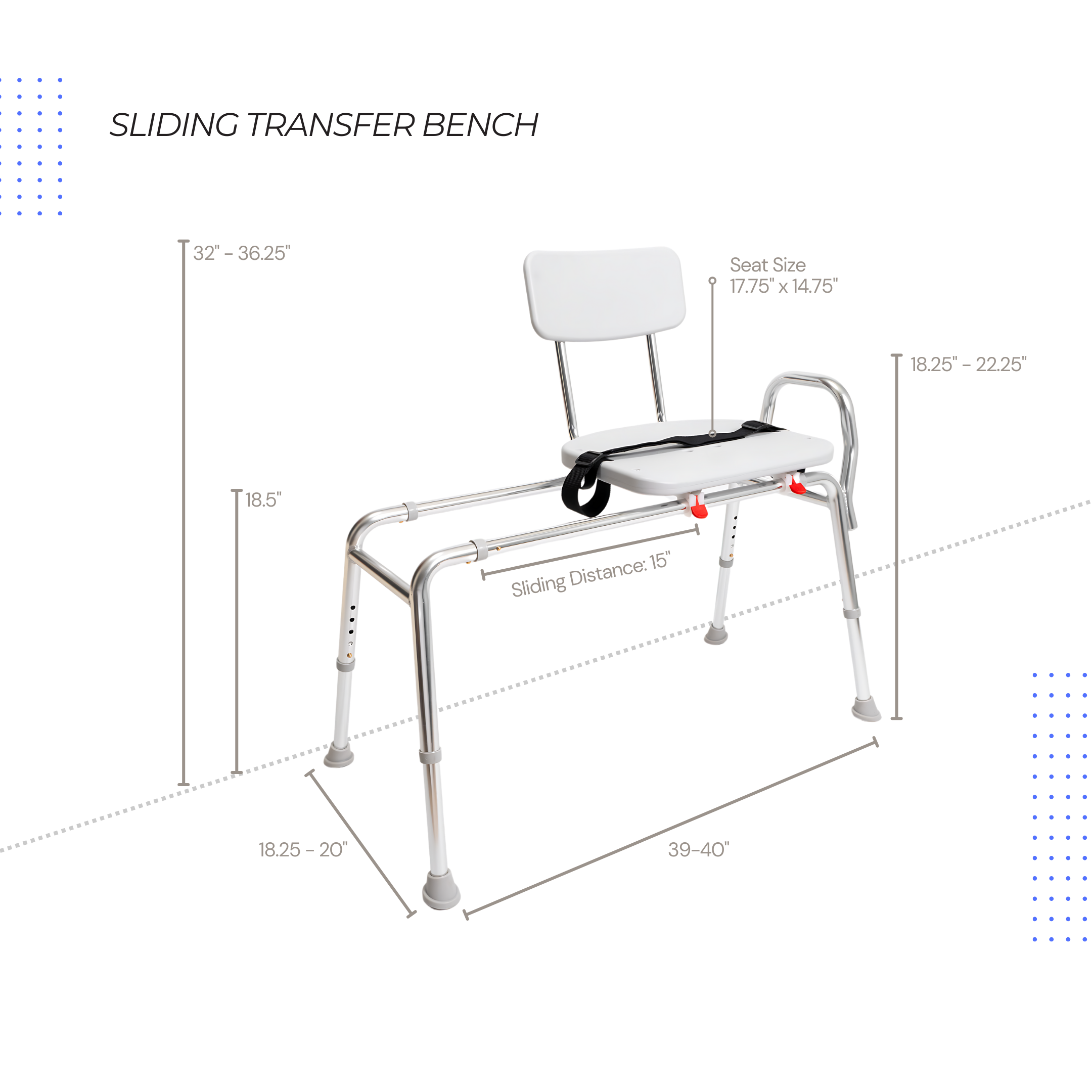 Eagle Health Supplies Sliding Tub Transfer Bench (77211)