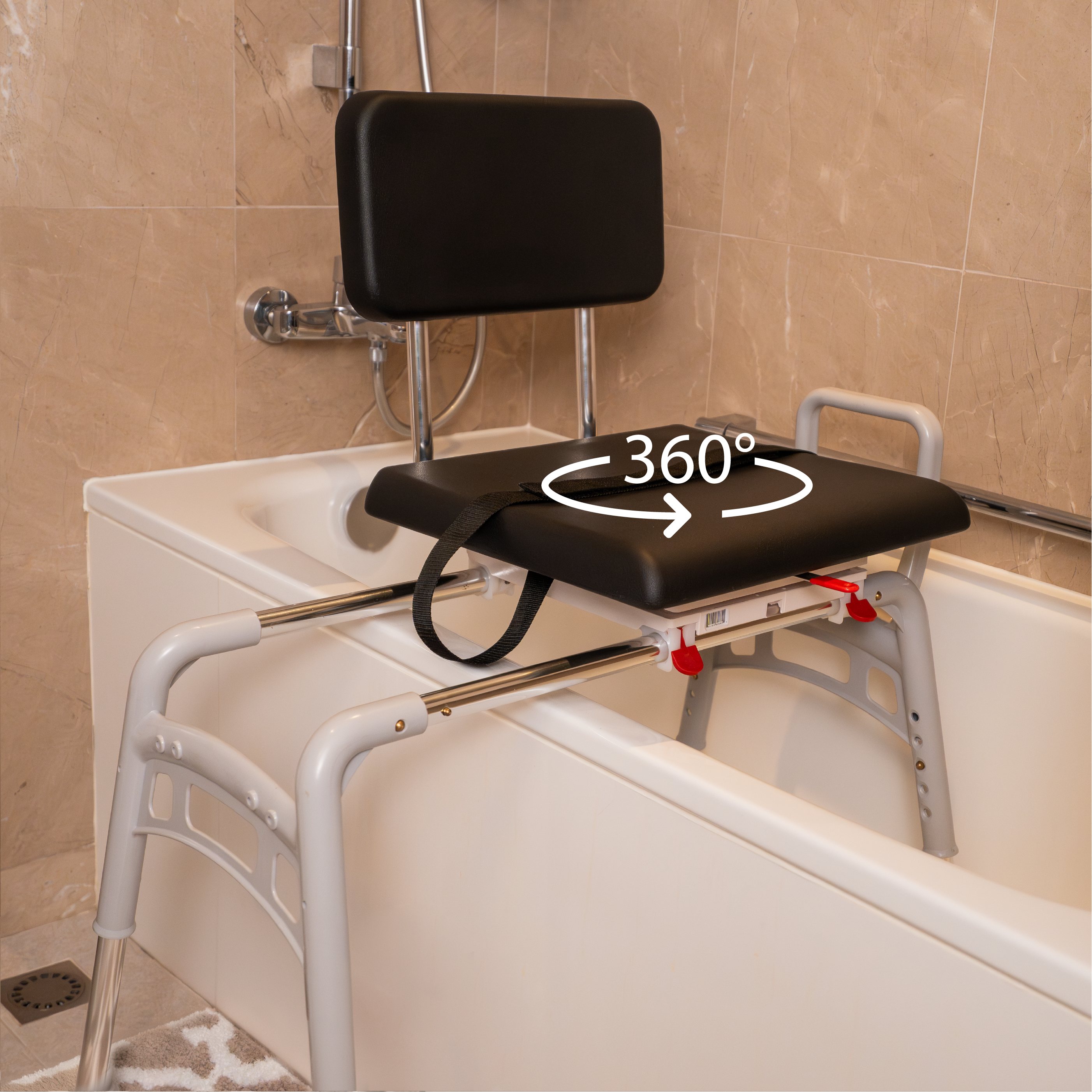 Eagle Health Supplies Sliding Tub Transfer Bench with Padded Swivel Seat (78661)