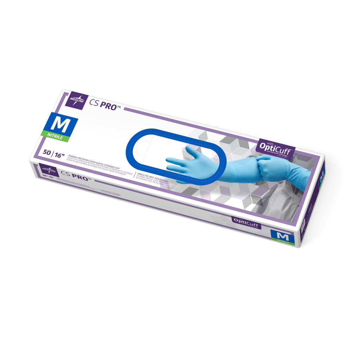 Medline CS Pro 16" Cuff Nitrile Exam Gloves