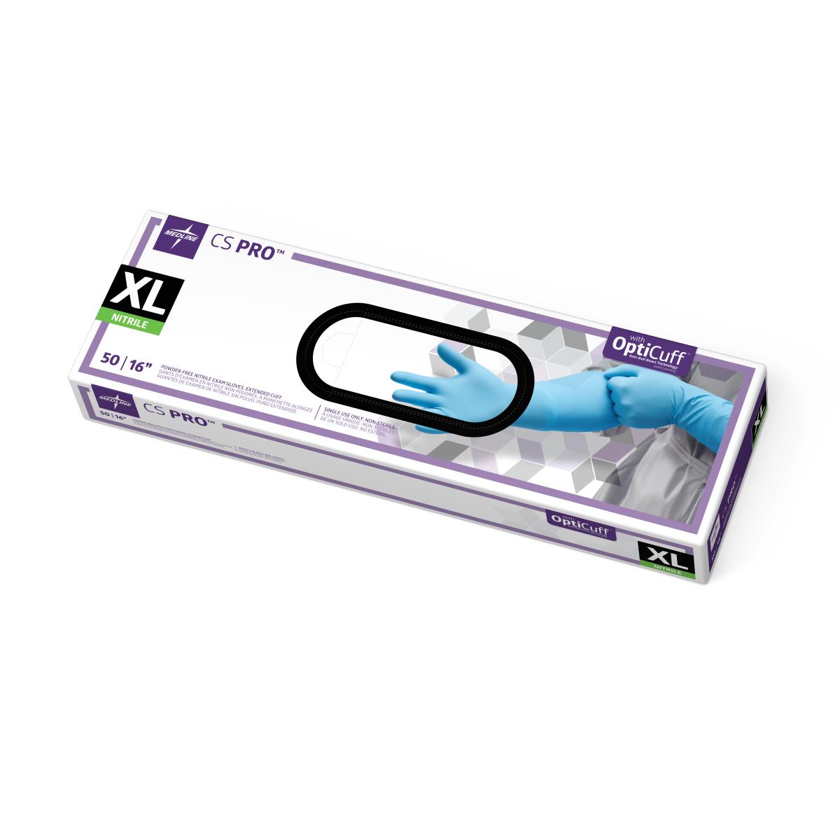 Medline CS Pro 16" Cuff Nitrile Exam Gloves