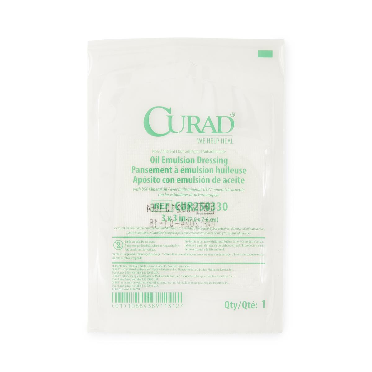 Medline CURAD Sterile Oil Emulsion Nonadherent Gauze Dressing