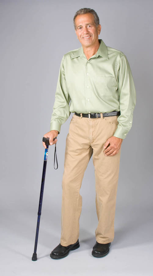 Compass Health Carex Soft Grip Derby Cane - Designer Blue