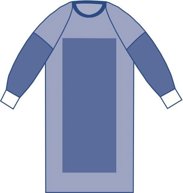 Medline Sterile Poly-Reinforced Aurora Surgical Gowns with Raglan Sleeves