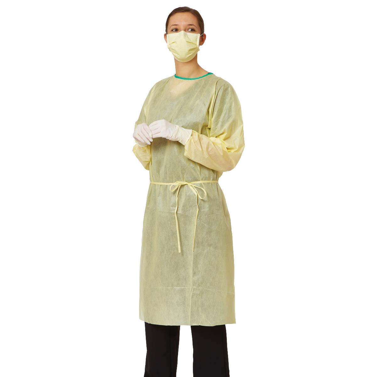 Medline Disposable SMS Medium-Weight Isolation Gowns, Side Ties